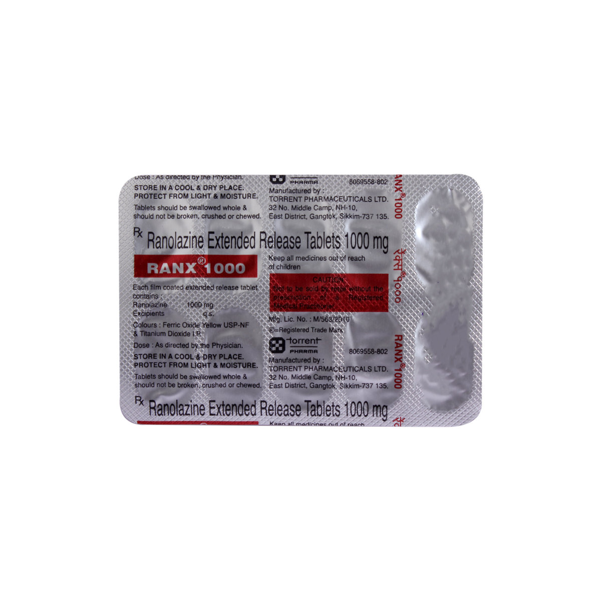 Ranx 1000 mg Tablet 10's, Pack of 10 TabletS Ranx 1000 mg Tablet 10's, Pack of 10 TabletS