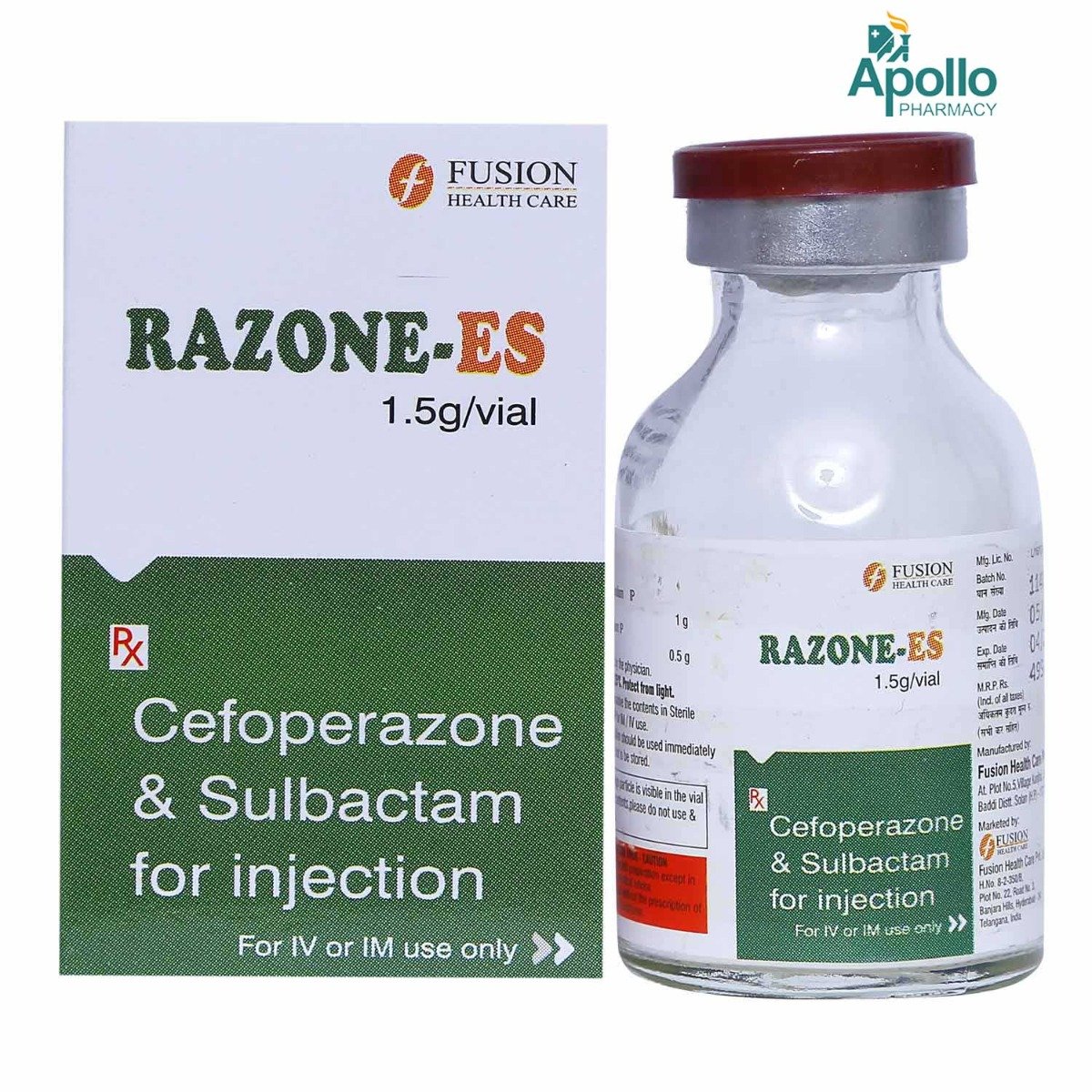 Razone ES 1.5 gm Injection 1's, Pack of 1 INJECTION Razone ES 1.5 gm Injection 1's, Pack of 1 INJECTION
