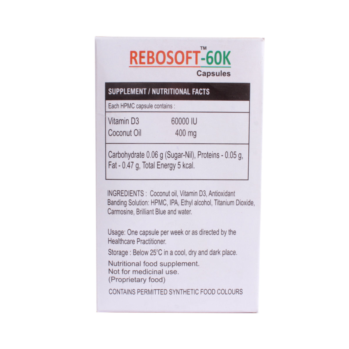 Rebosoft-60K Capsule 4's, Pack of 4 Rebosoft-60K Capsule 4's, Pack of 4