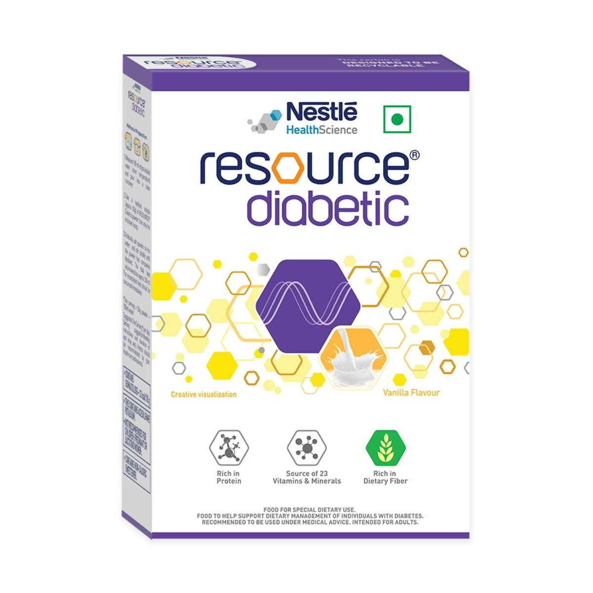 Nestle Resource Diabetic Vanilla Flavour Powder, 400 gm, Pack of 1 Nestle Resource Diabetic Vanilla Flavour Powder, 400 gm, Pack of 1