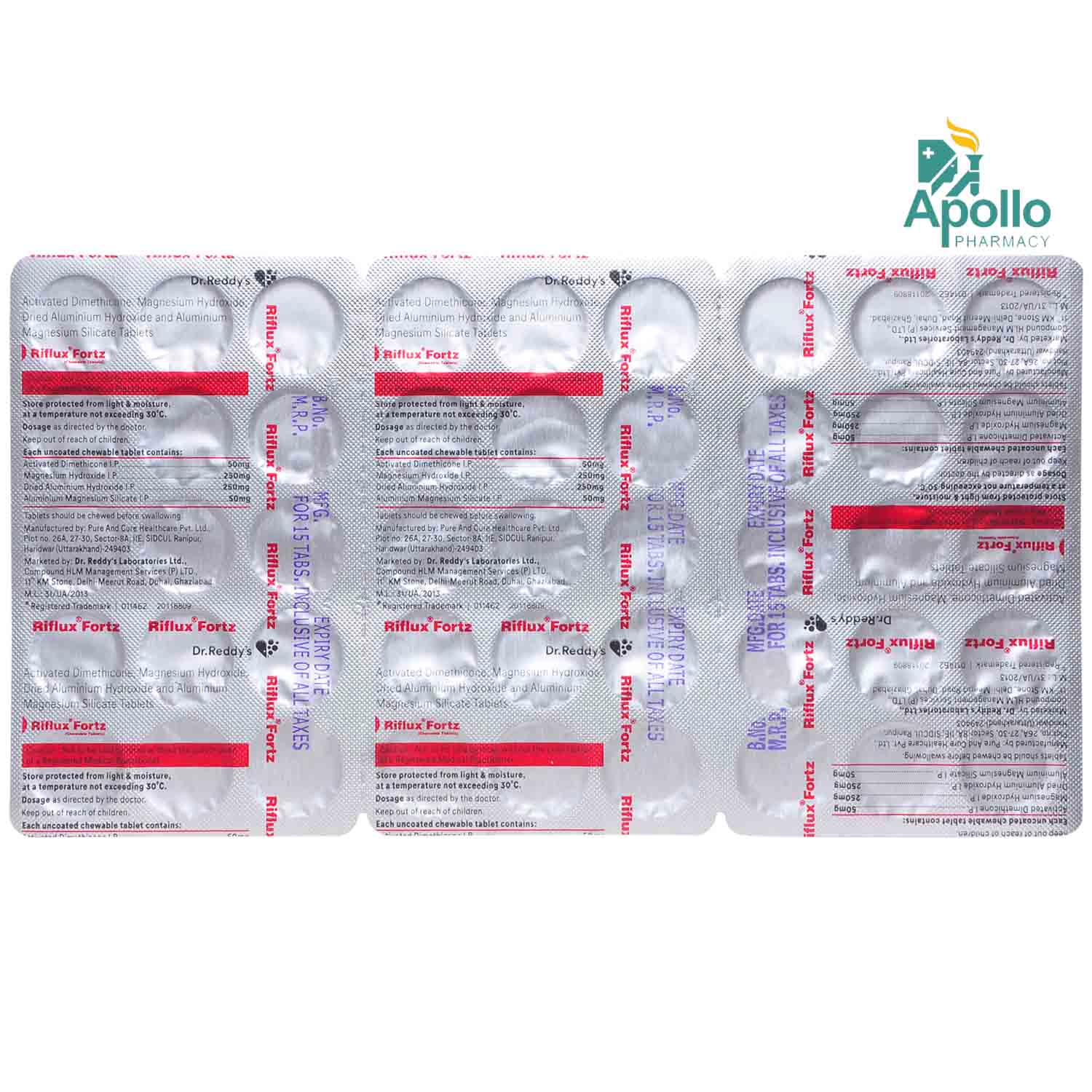 Riflux Fortz Chewable Tablet 15's, Pack of 15 TABLETS Riflux Fortz Chewable Tablet 15's, Pack of 15 TABLETS