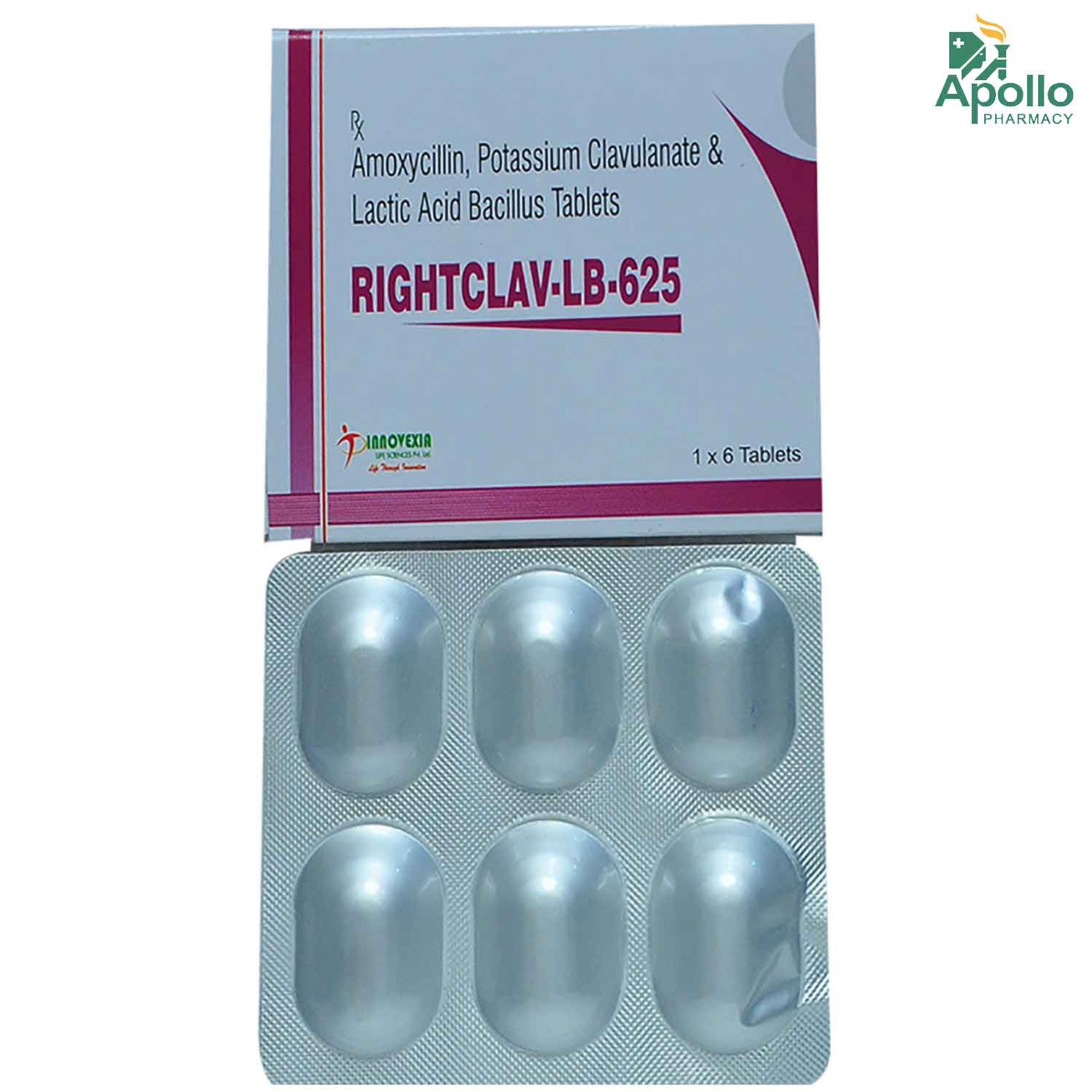 Buy RIGHTCLAV LB 625MG TABLET 6'S Online