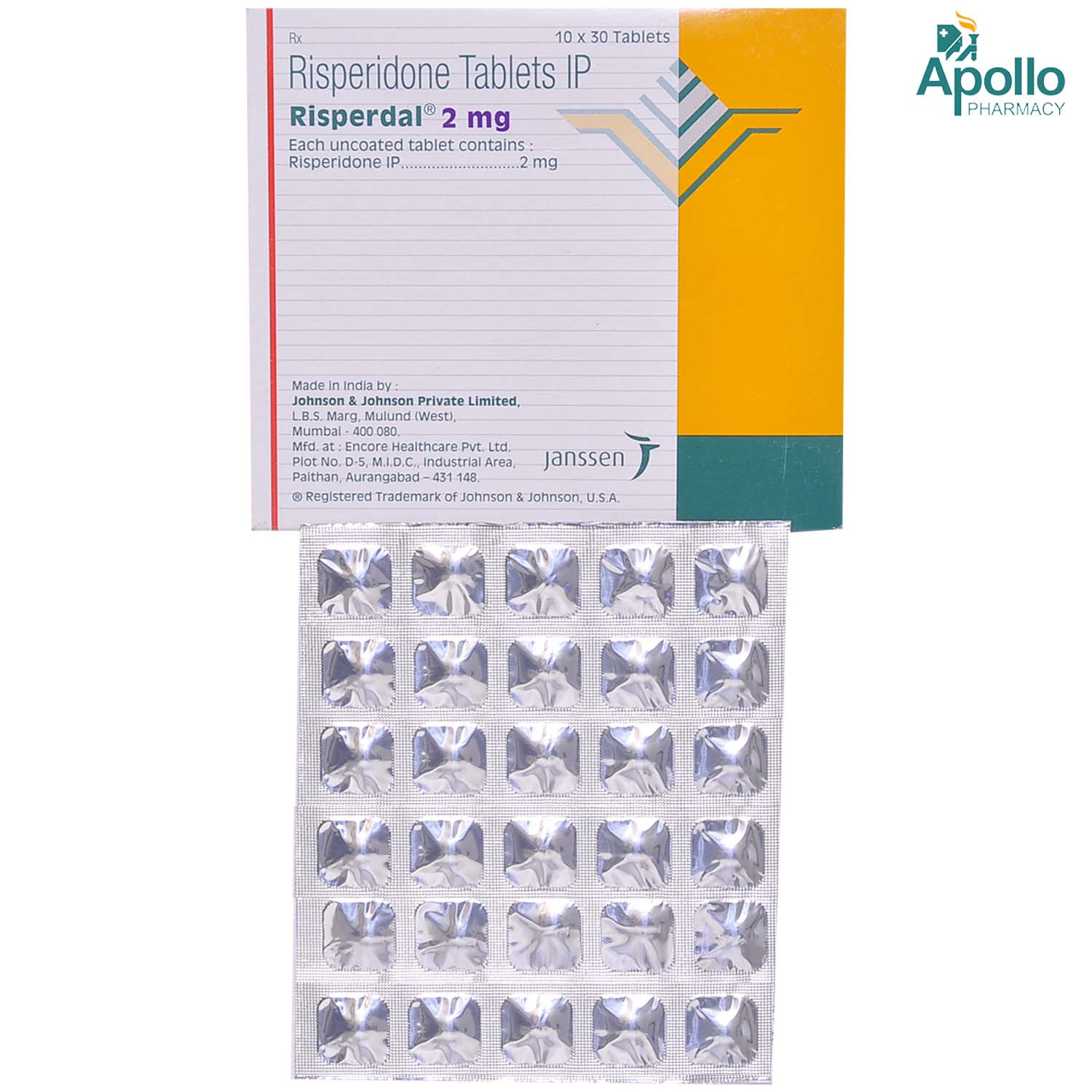 Risperdal 2 mg Tablet 30's, Pack of 30 TabletS Risperdal 2 mg Tablet 30's, Pack of 30 TabletS