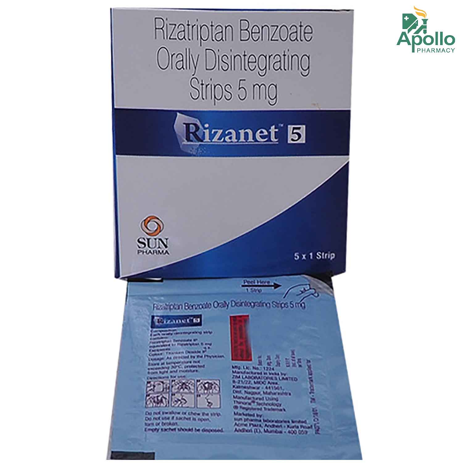 Rizanet 5 Orally Disintegrating Strip 1's, Pack of 1 ORALLY DISINTEGRATING STRIPS Rizanet 5 Orally Disintegrating Strip 1's, Pack of 1 ORALLY DISINTEGRATING STRIPS