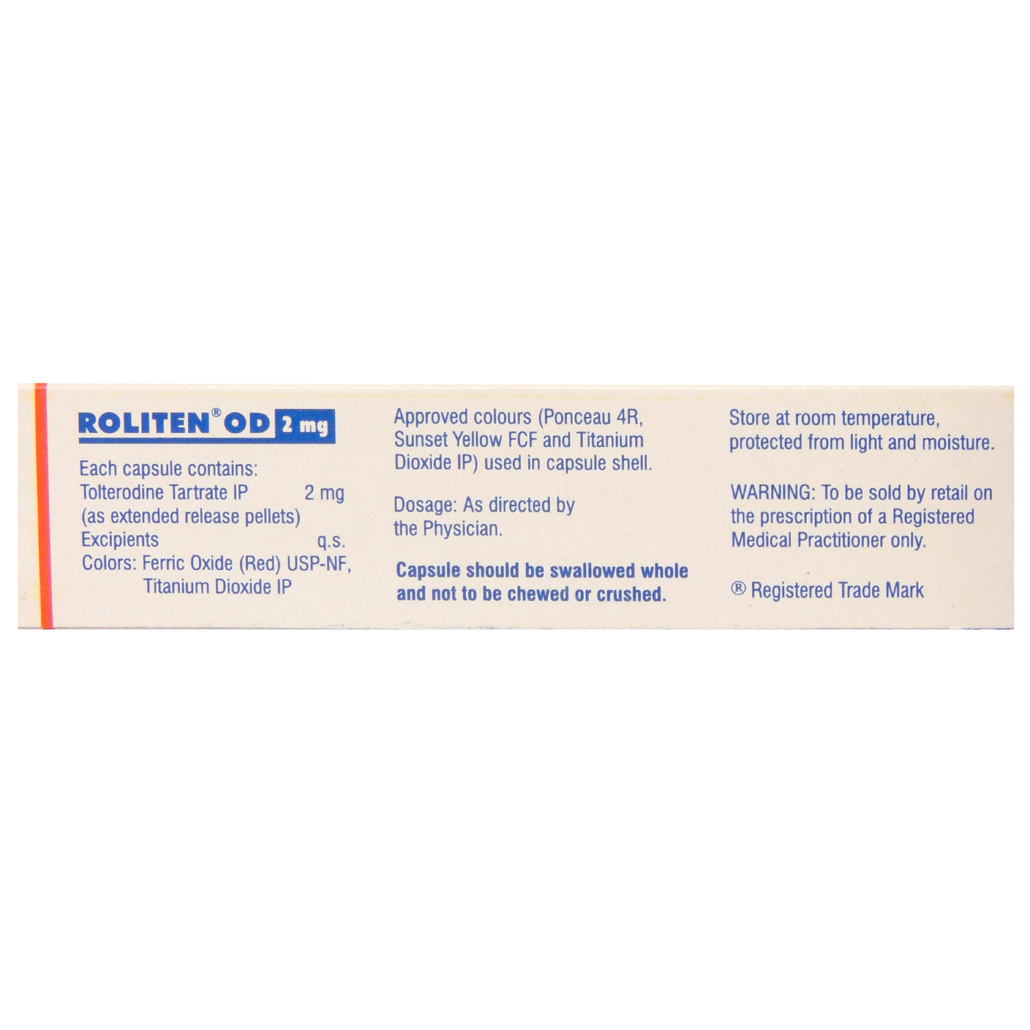 Roliten OD 2mg Capsule 10's, Pack of 10 CAPSULES Roliten OD 2mg Capsule 10's, Pack of 10 CAPSULES