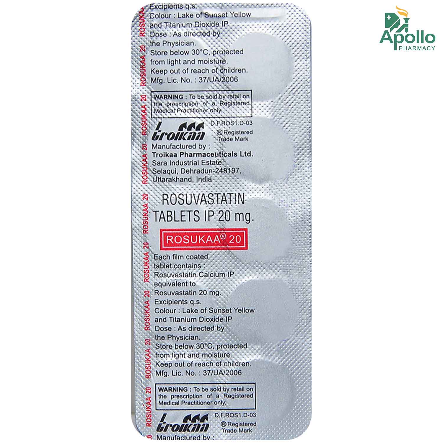 Rosukaa 20 Tablet 10's, Pack of 10 TabletS Rosukaa 20 Tablet 10's, Pack of 10 TabletS