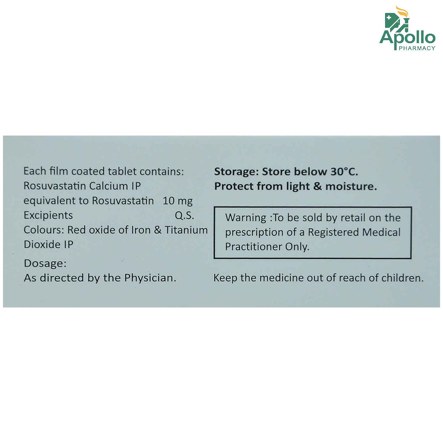 Rosuless 10 Tablet 10's, Pack of 10 TABLETS Rosuless 10 Tablet 10's, Pack of 10 TABLETS