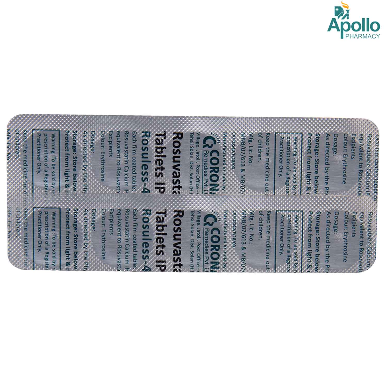 Rosuless 40 Tablet 10's, Pack of 10 TABLETS Rosuless 40 Tablet 10's, Pack of 10 TABLETS