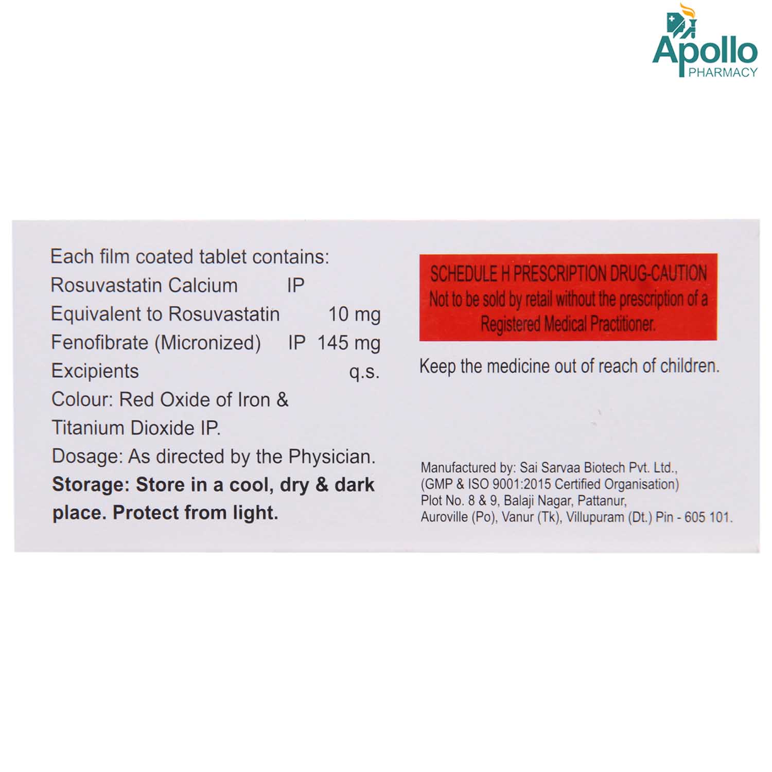 Rosuseez F 10 Tablet 10's, Pack of 10 TABLETS Rosuseez F 10 Tablet 10's, Pack of 10 TABLETS