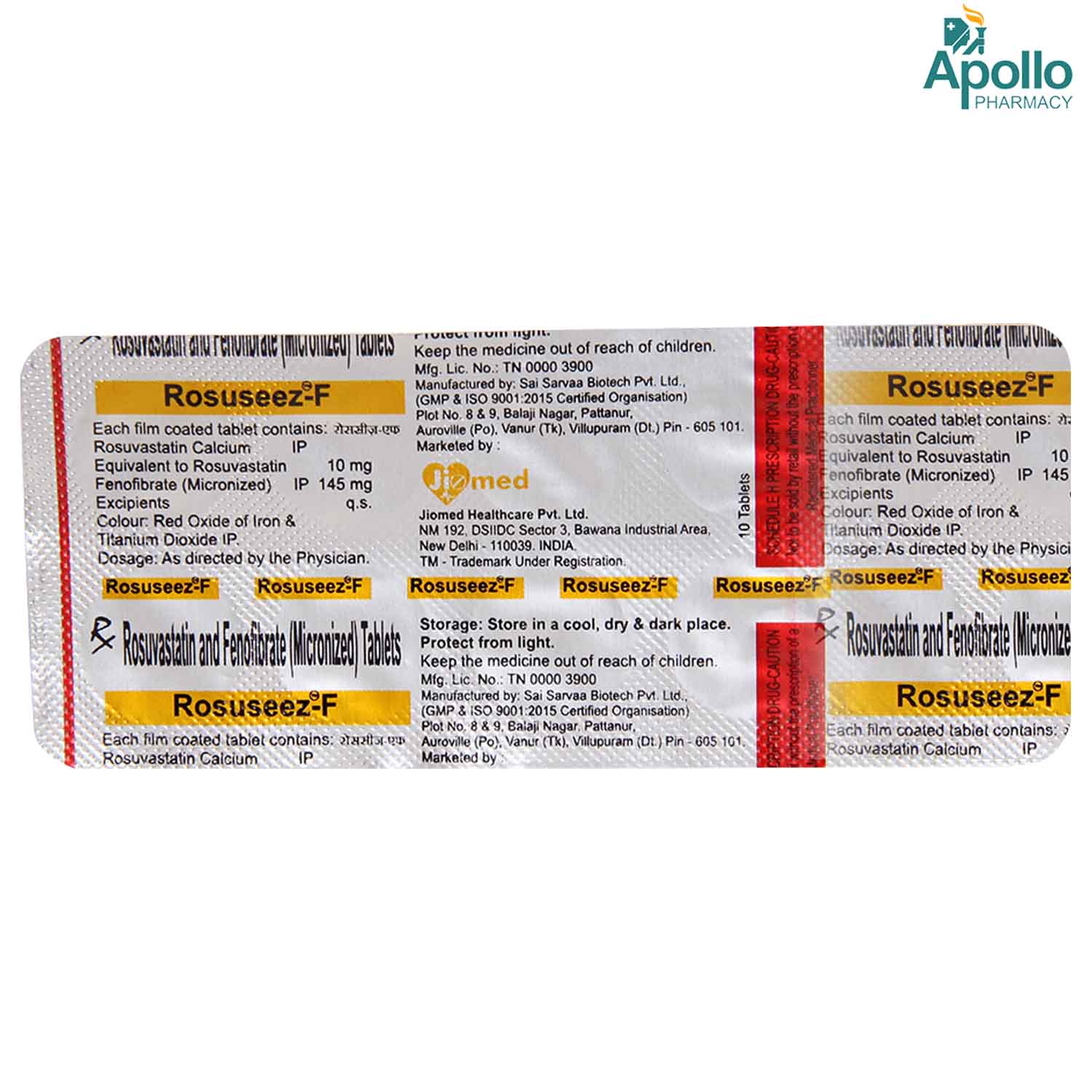 Rosuseez F 10 Tablet 10's, Pack of 10 TABLETS Rosuseez F 10 Tablet 10's, Pack of 10 TABLETS