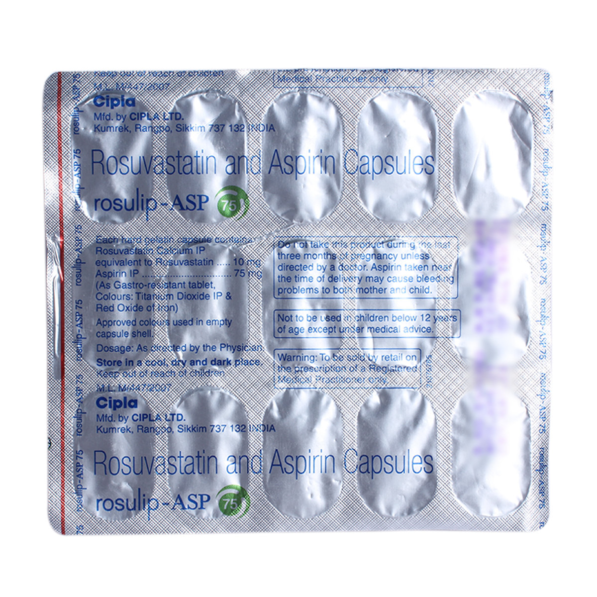 Rosulip-ASP 75 Capsule 15's, Pack of 15 Rosulip-ASP 75 Capsule 15's, Pack of 15