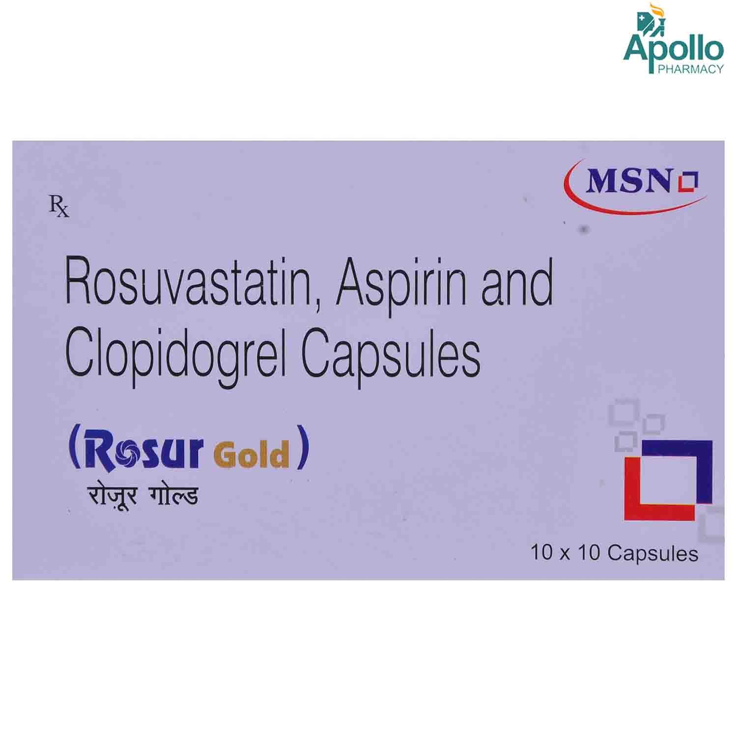 Rosur Gold 10 Capsule 10's, Pack of 10 CapsuleS Rosur Gold 10 Capsule 10's, Pack of 10 CapsuleS