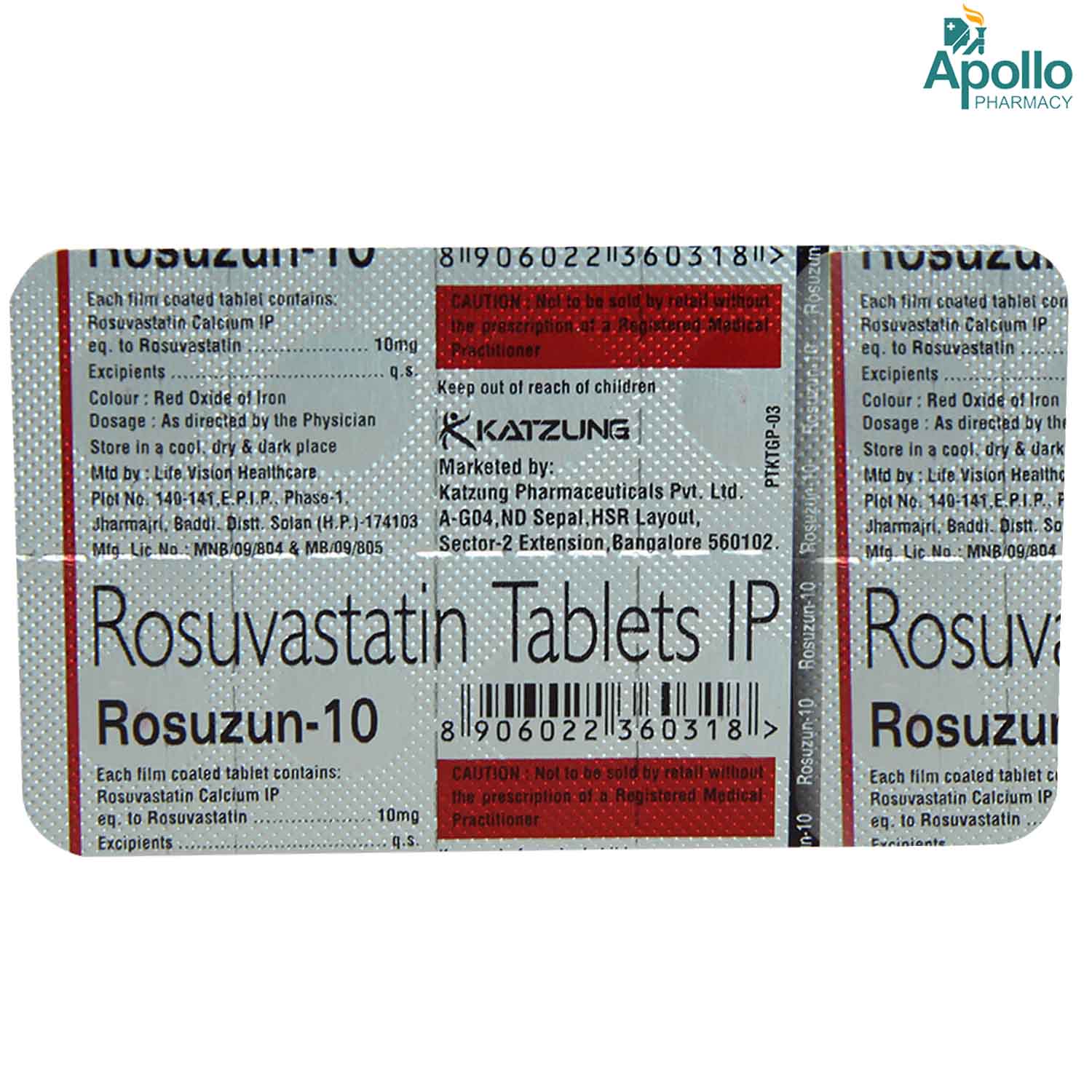 Rosuzun 10mg Tablet 10's, Pack of 10 TABLETS Rosuzun 10mg Tablet 10's, Pack of 10 TABLETS