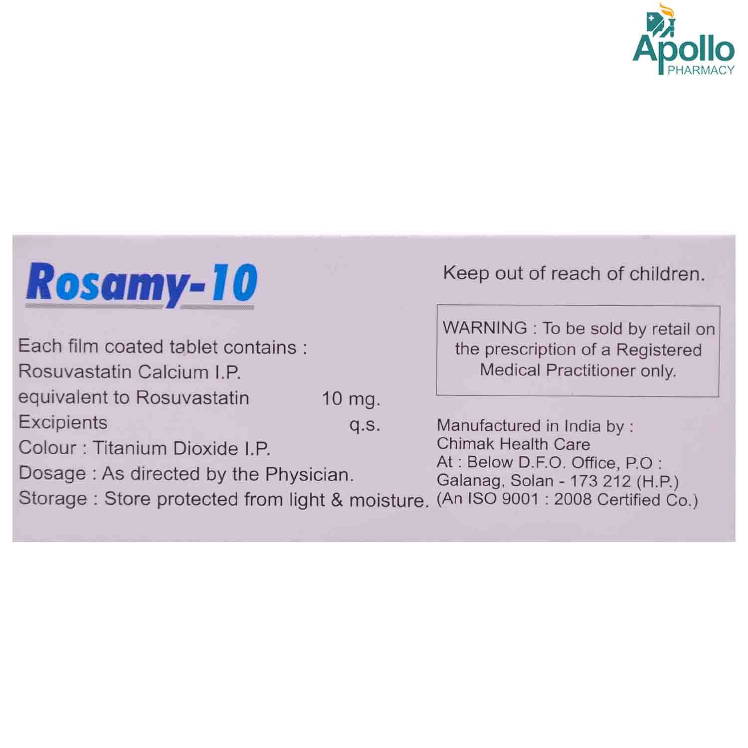 Rosamy-10 Tablet 10's, Pack of 10 TABLETS Rosamy-10 Tablet 10's, Pack of 10 TABLETS