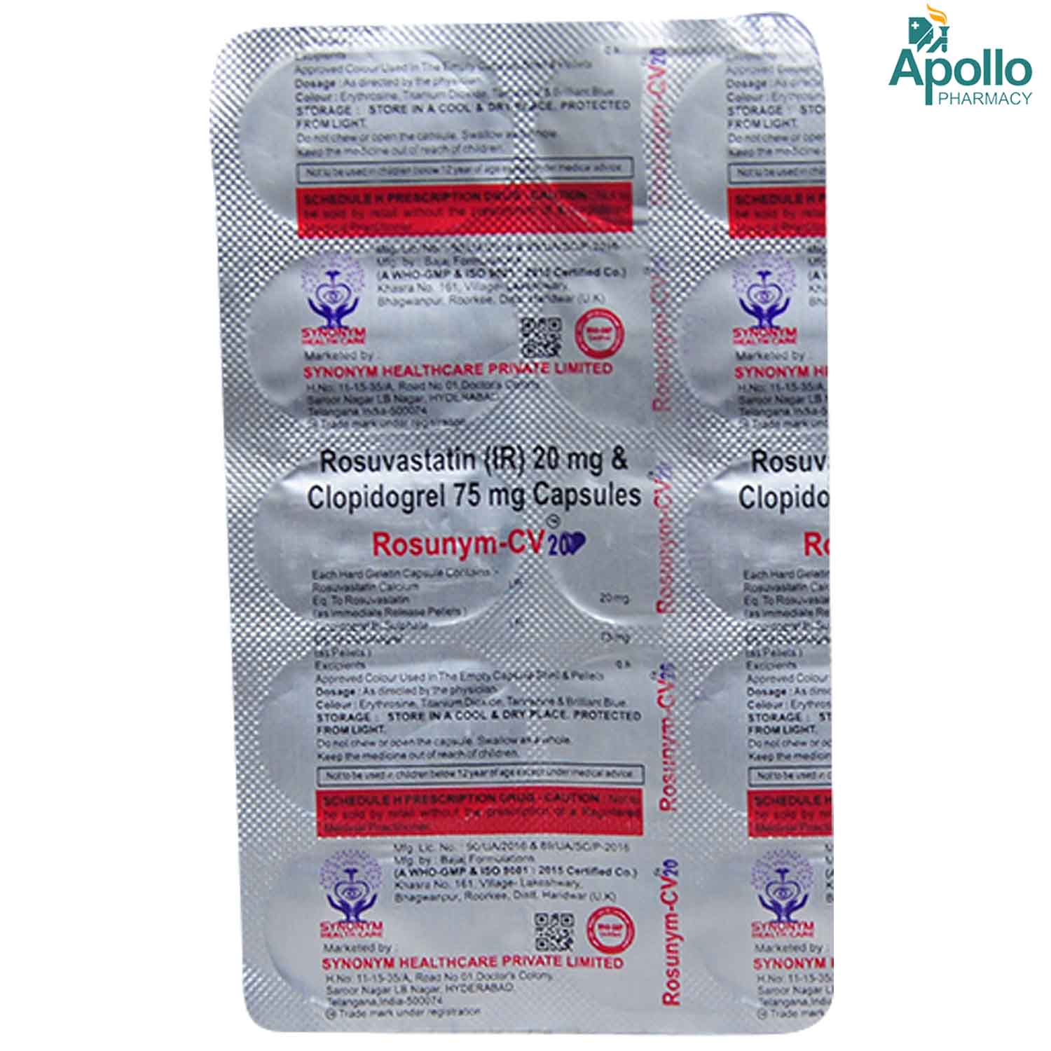 Rosunym-Cv 20 Capsule 10's, Pack of 10 CAPSULES Rosunym-Cv 20 Capsule 10's, Pack of 10 CAPSULES