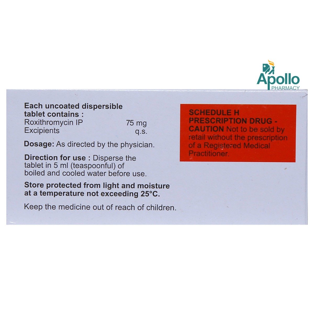 ROXID 75MG TABLET, Pack of 10 TABLETS ROXID 75MG TABLET, Pack of 10 TABLETS