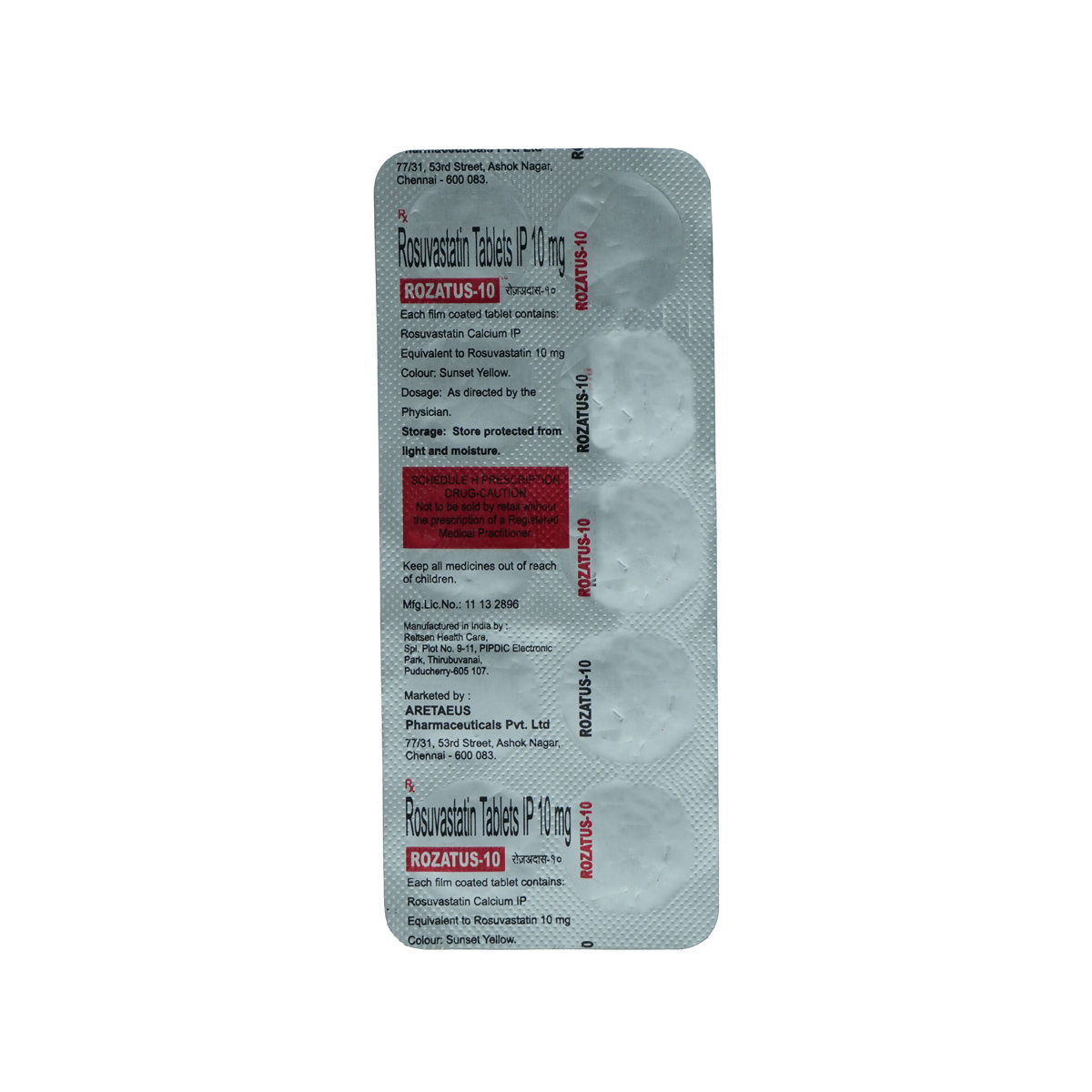ROZATUS 10MG TABLET, Pack of 10 TABLETS ROZATUS 10MG TABLET, Pack of 10 TABLETS