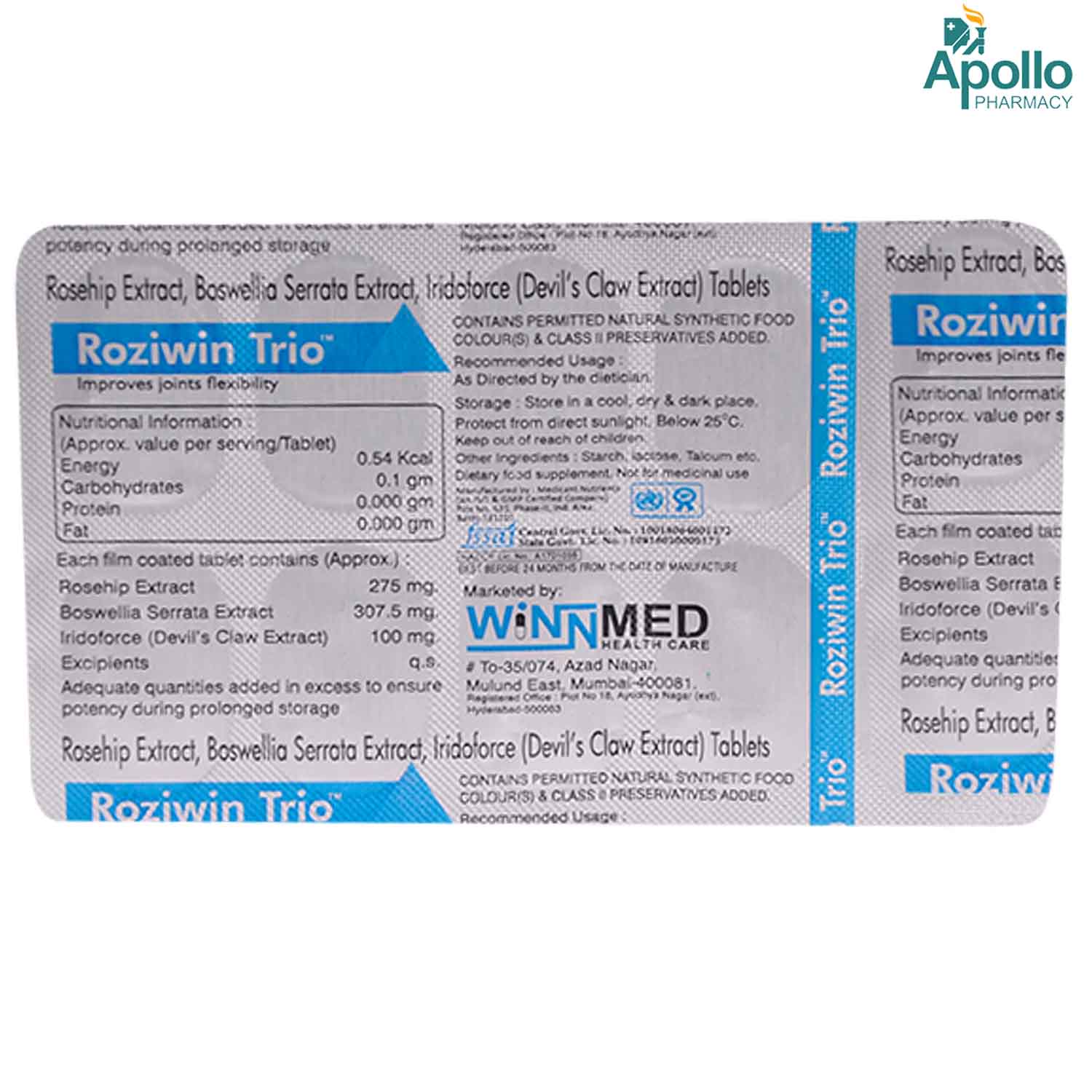 Roziwin Trio Tablet 10's, Pack of 10 TABLETS Roziwin Trio Tablet 10's, Pack of 10 TABLETS