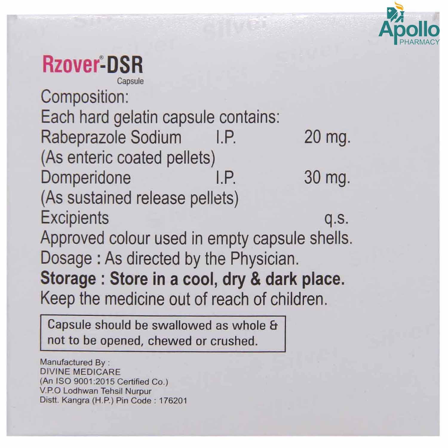 Rzover DSR Capsule 10's, Pack of 10 Rzover DSR Capsule 10's, Pack of 10