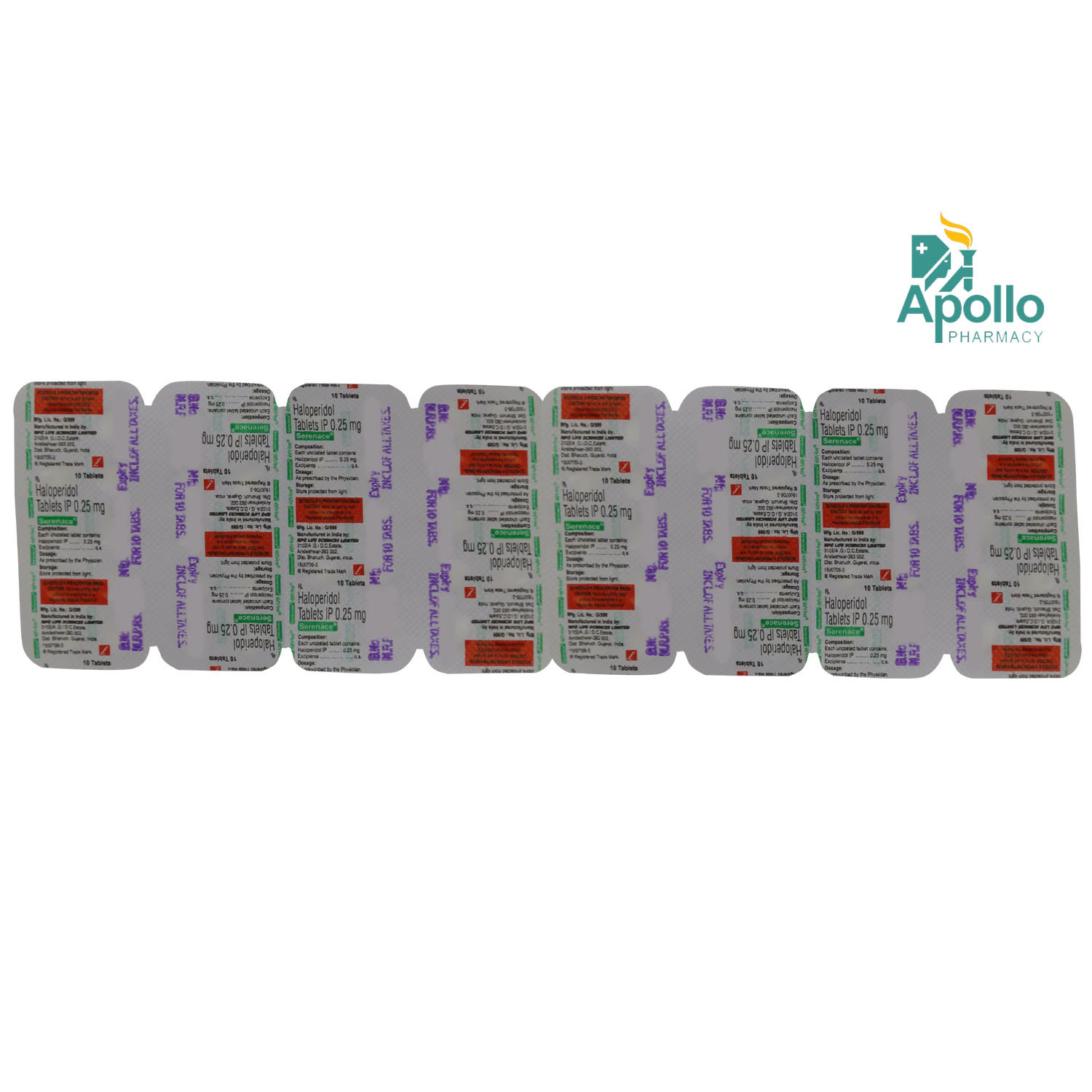 Serenace 0.25 Tablet 10's, Pack of 10 TABLETS Serenace 0.25 Tablet 10's, Pack of 10 TABLETS