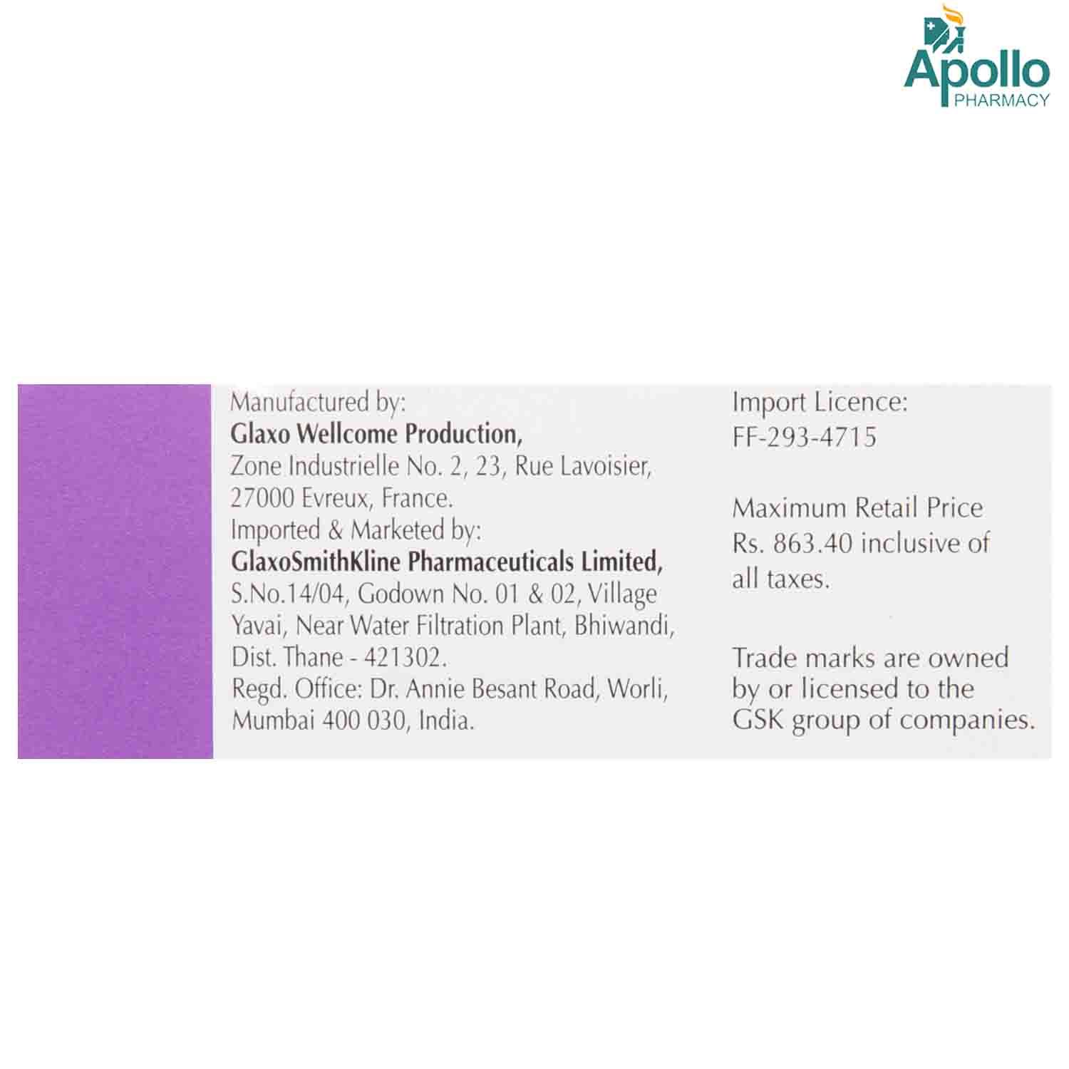 Seretide 50 mcg/100 mcg Accuhaler 60's, Pack of 1 Seretide 50 mcg/100 mcg Accuhaler 60's, Pack of 1