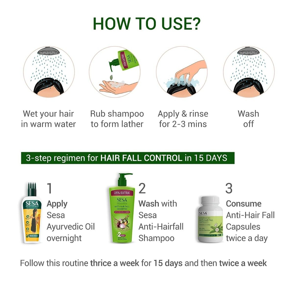 Sesa Ayurvedic Anti-Hair Fall Shampoo with Bhringraj & Onion, 200 ml, Pack of 1 Sesa Ayurvedic Anti-Hair Fall Shampoo with Bhringraj & Onion, 200 ml, Pack of 1