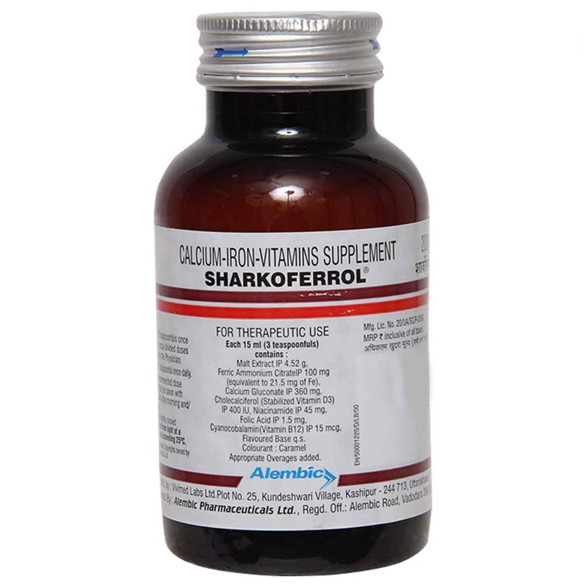 Buy Sharkoferrol Syrup 200 gm Online