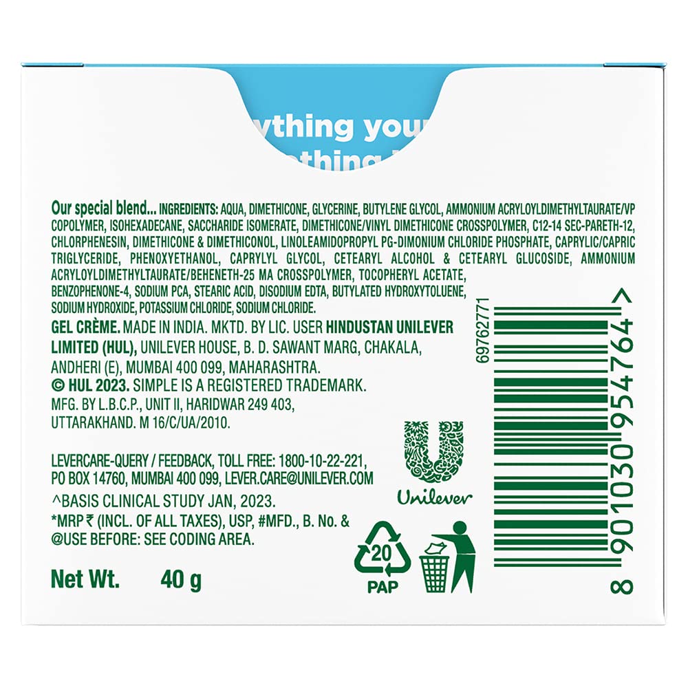 Simple Water Boost Skin Quench Sleeping Creme 40 gm | With Pentavitin And 11% Hydrating Actives | Provides Hydration For 100hrs | For Dry Skin, Pack of 1 Simple Water Boost Skin Quench Sleeping Creme 40 gm | With Pentavitin And 11% Hydrating Actives | Provides Hydration For 100hrs | For Dry Skin, Pack of 1