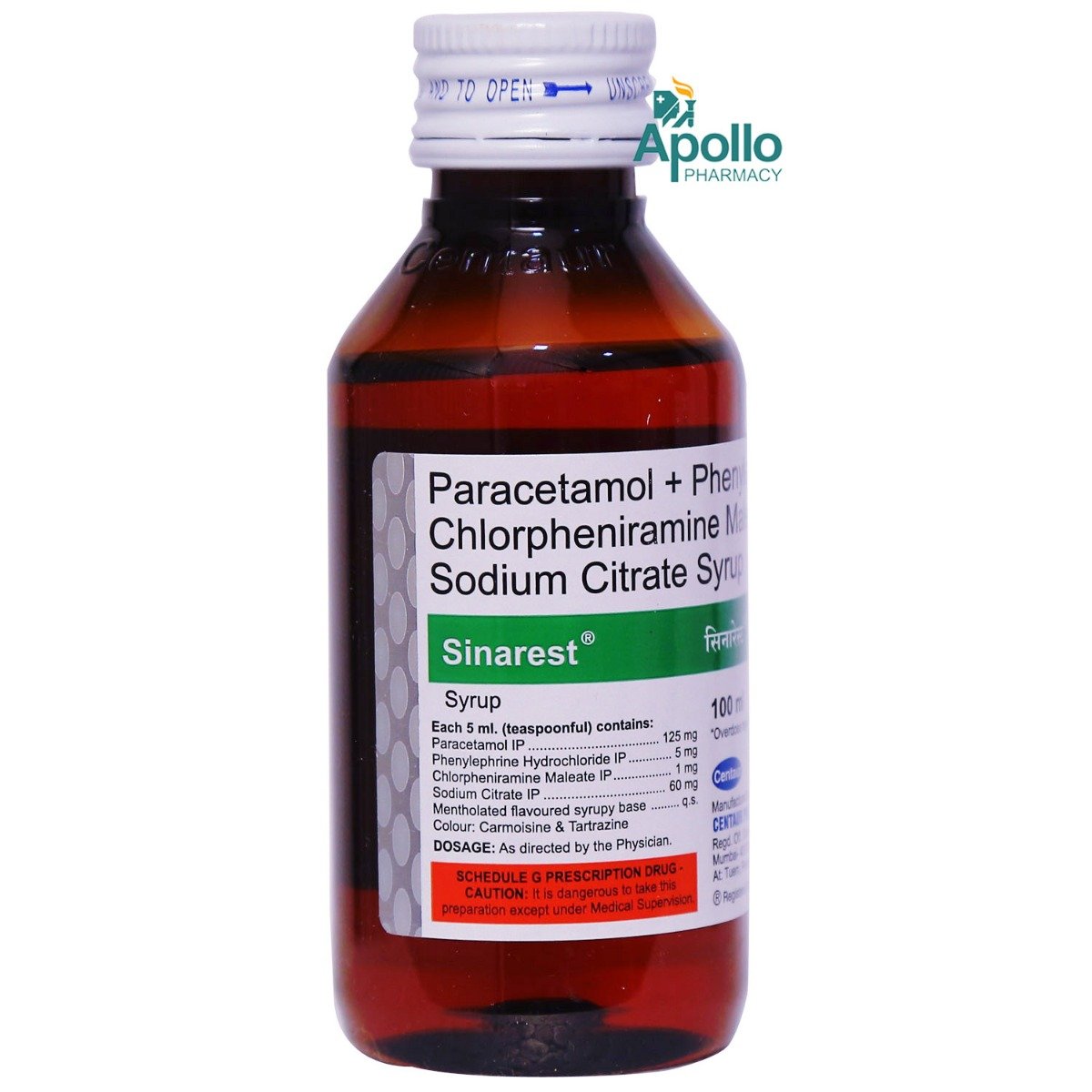 Sinarest Syrup 100 ml, Pack of 1 SYRUP Sinarest Syrup 100 ml, Pack of 1 SYRUP
