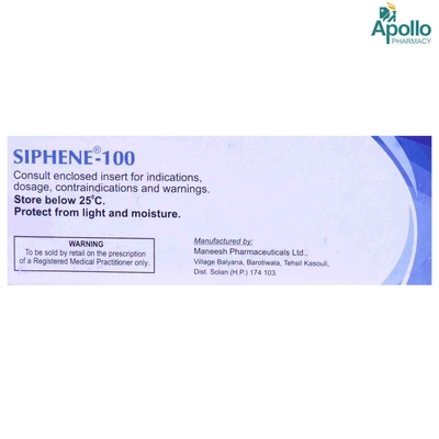 Siphene 100 Tablet 5's, Pack of 5 TABLETS