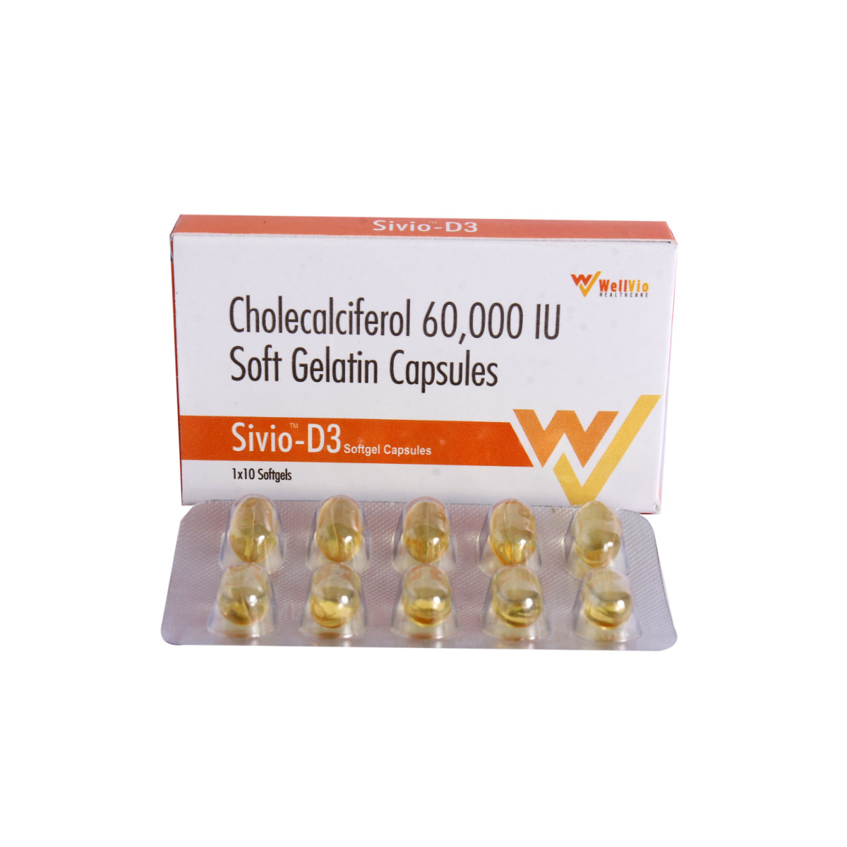 Sivio-D3 60K Softgel Capsule 10's, Pack of 10 Sivio-D3 60K Softgel Capsule 10's, Pack of 10