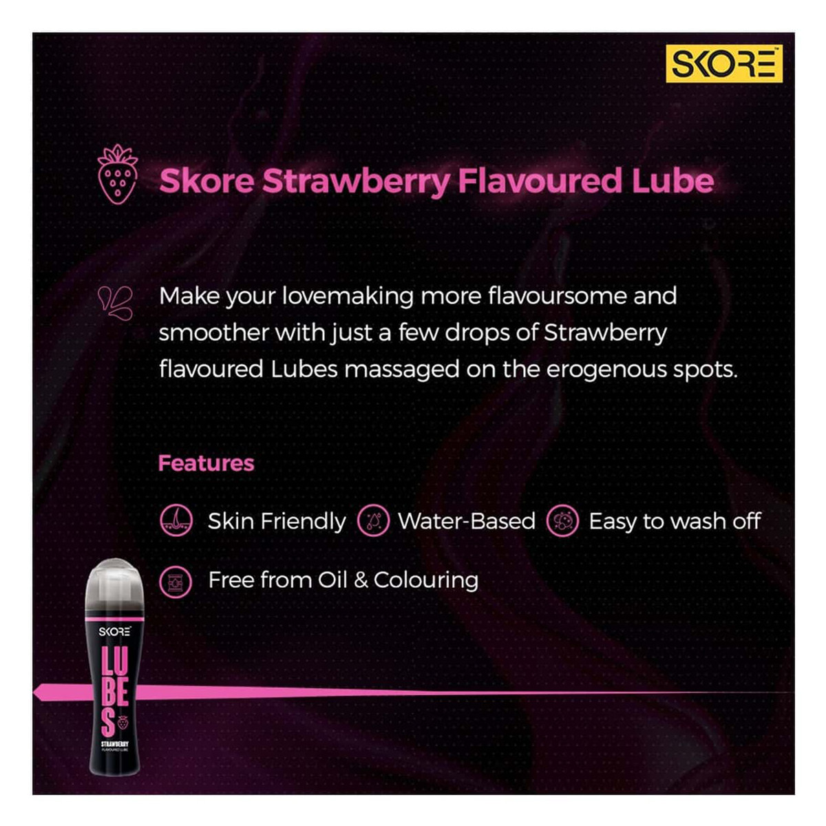 Skore Strawberry Flavour Lube, 50 ml, Pack of 1 Skore Strawberry Flavour Lube, 50 ml, Pack of 1