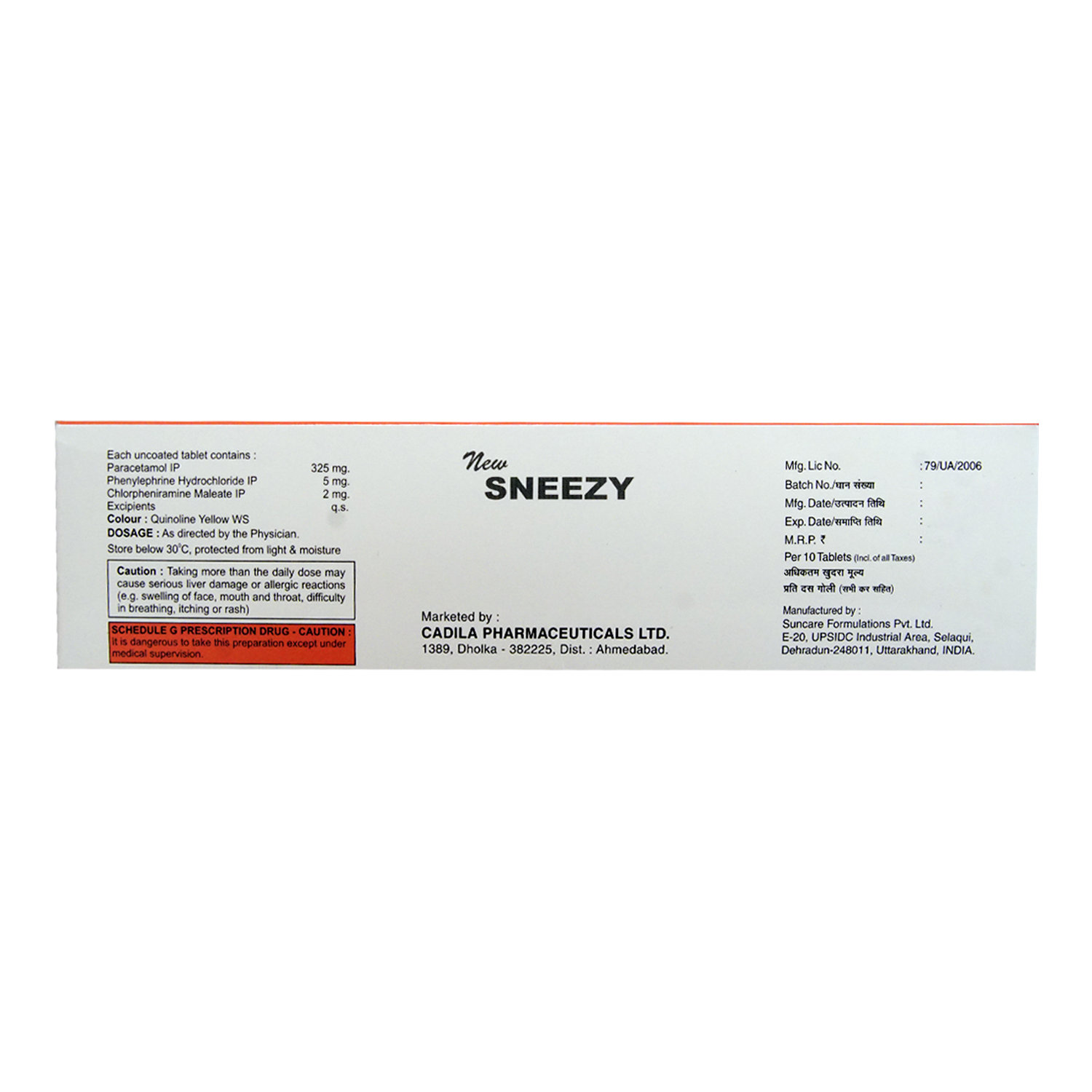 Sneezy Tablet 10's, Pack of 10 Sneezy Tablet 10's, Pack of 10