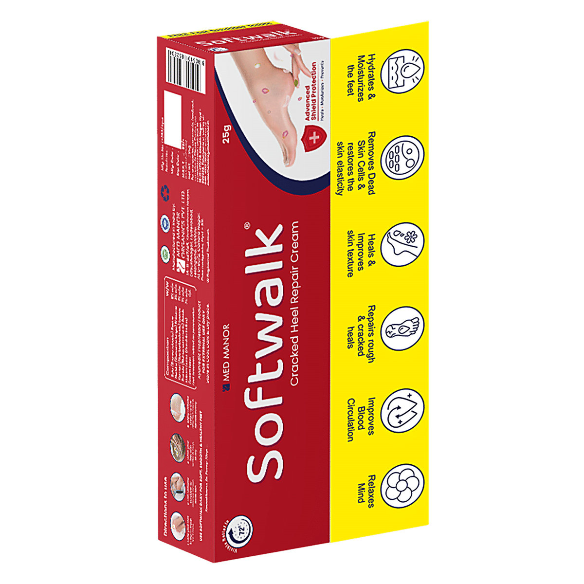 Softwalk Cracked Heel Repair Cream 25 gm | Hydrates, Moisturises & Repairs Feet | For Rough & Cracked Feet, Pack of 1 Softwalk Cracked Heel Repair Cream 25 gm | Hydrates, Moisturises & Repairs Feet | For Rough & Cracked Feet, Pack of 1