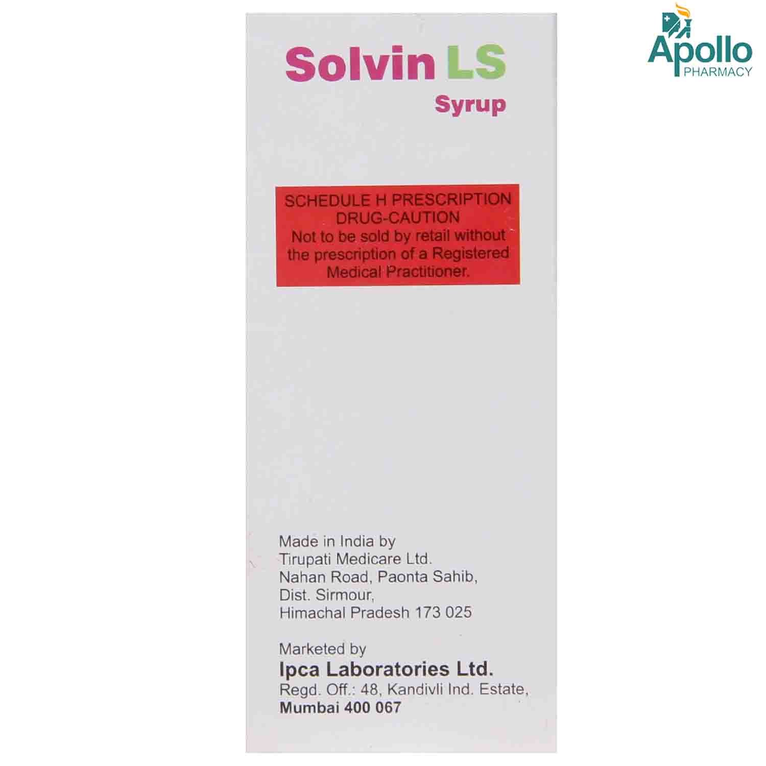 Solvin LS Syrup 60 ml, Pack of 1 LIQUID Solvin LS Syrup 60 ml, Pack of 1 LIQUID