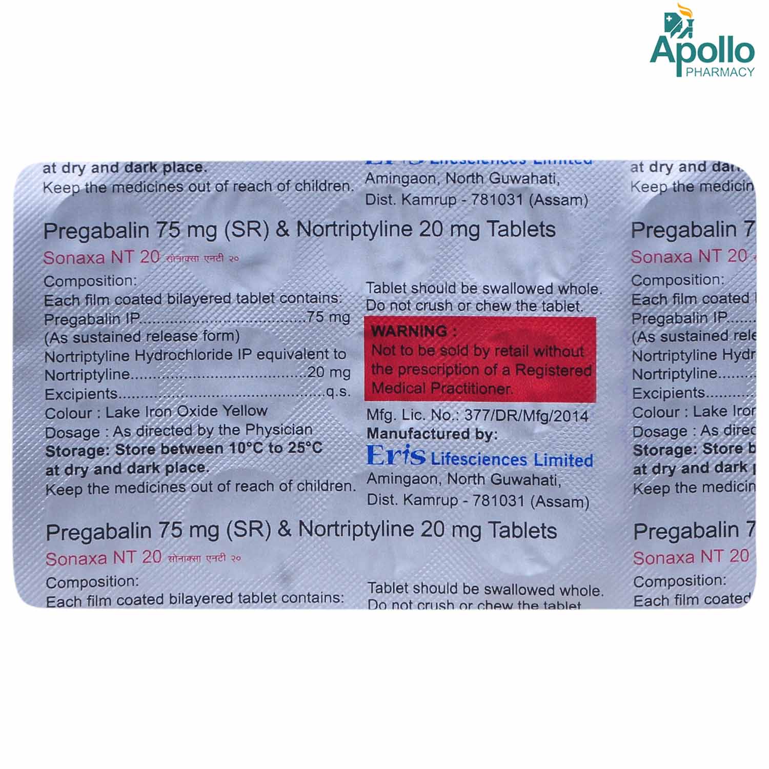 Sonaxa NT 20 Tablet 15's, Pack of 15 Sonaxa NT 20 Tablet 15's, Pack of 15