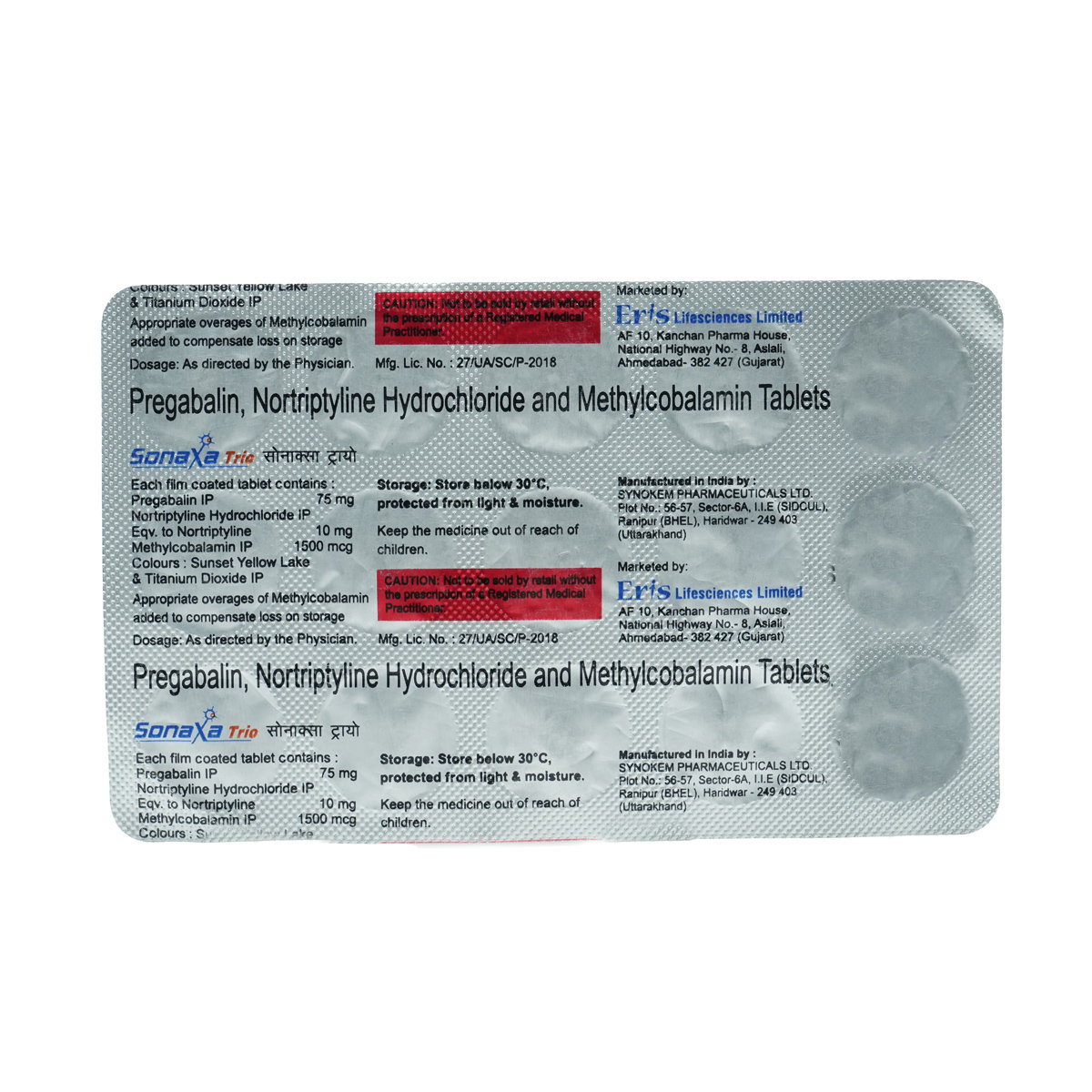 Sonaxa Trio Tablet 15's, Pack of 15 TABLETS Sonaxa Trio Tablet 15's, Pack of 15 TABLETS