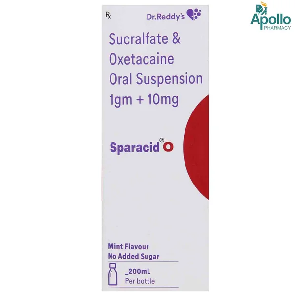 Sparacid O Mint Suspension 200 ml, Pack of 1