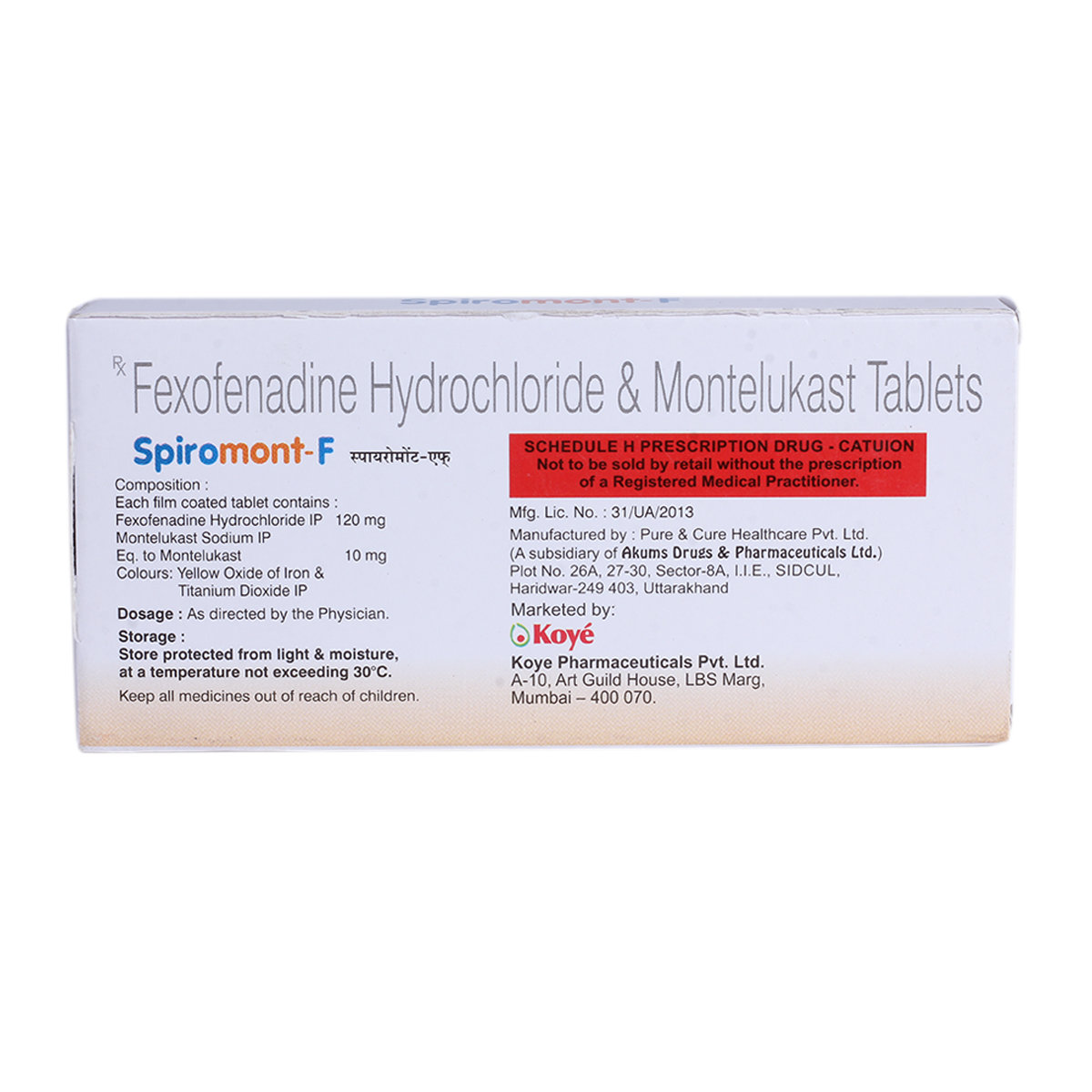 Spiromont-F Tablet 10's, Pack of 10 TABLETS Spiromont-F Tablet 10's, Pack of 10 TABLETS