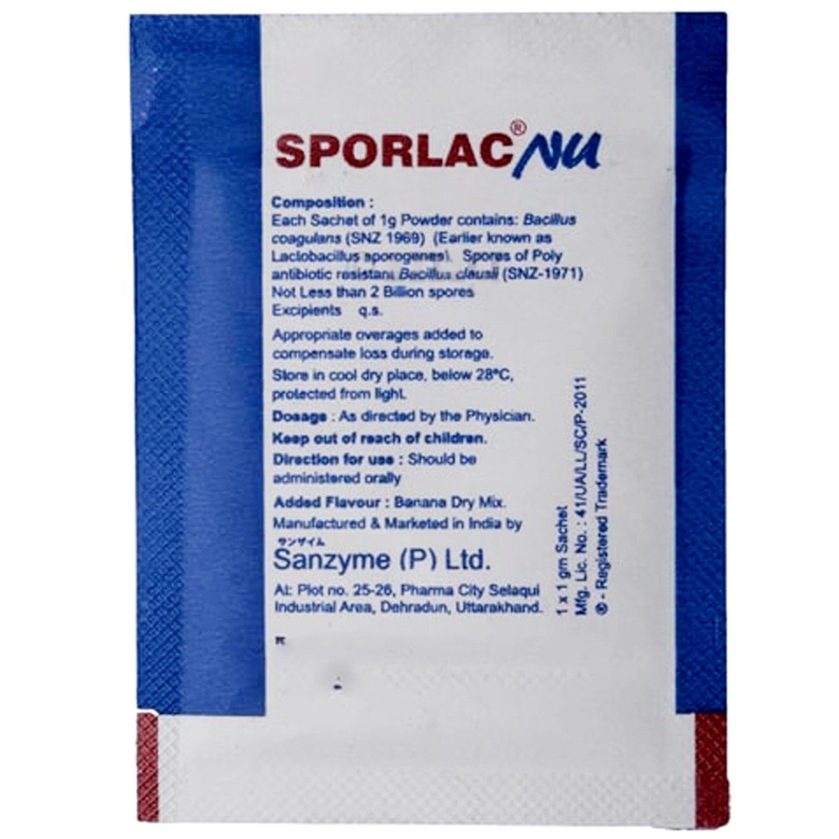 Sporlac NU Sachet 1 gm, Pack of 1 GRANULES Sporlac NU Sachet 1 gm, Pack of 1 GRANULES