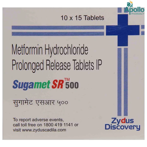 Sugamet SR 500 Tablet 15's, Pack of 15 TABLETS