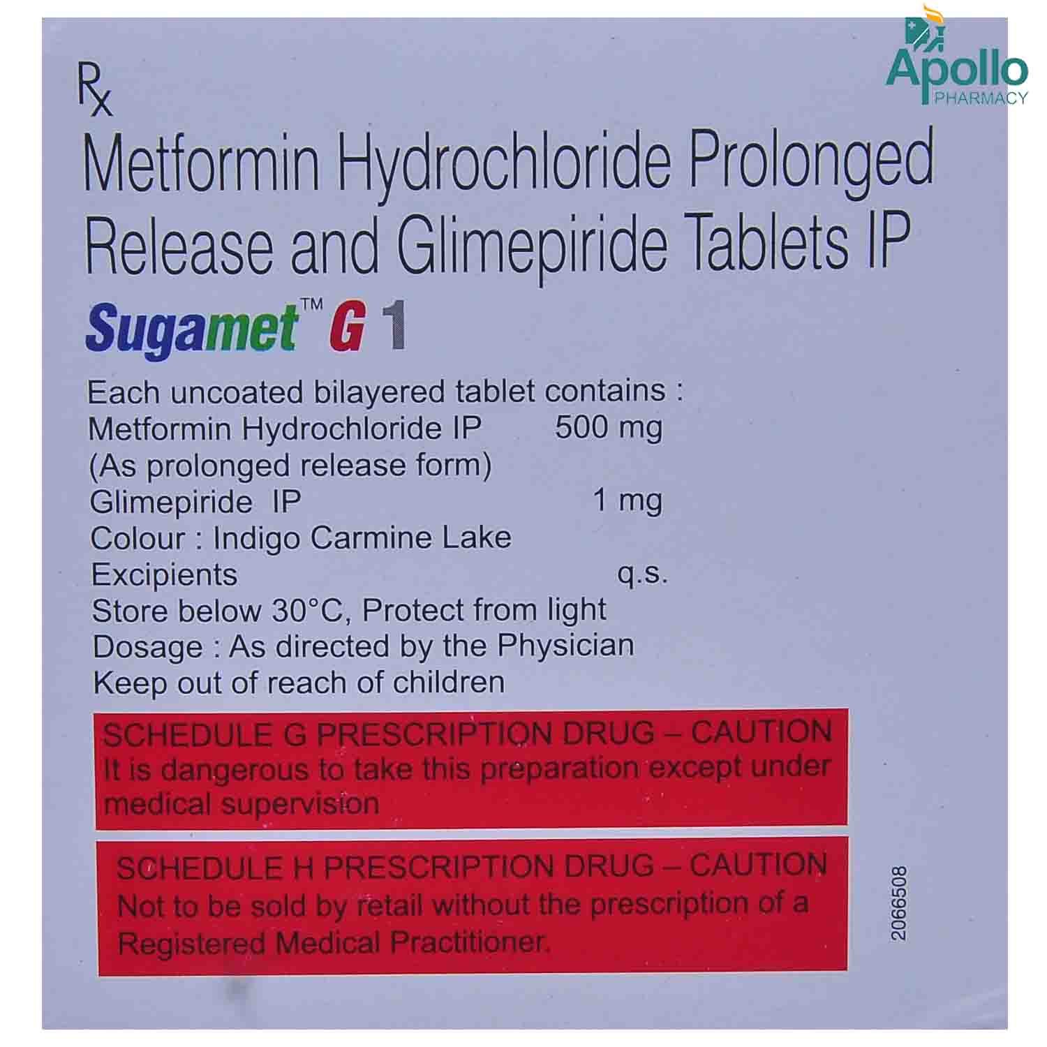 SUGAMET G 1MG TABLET, Pack of 10 TABLETS SUGAMET G 1MG TABLET, Pack of 10 TABLETS