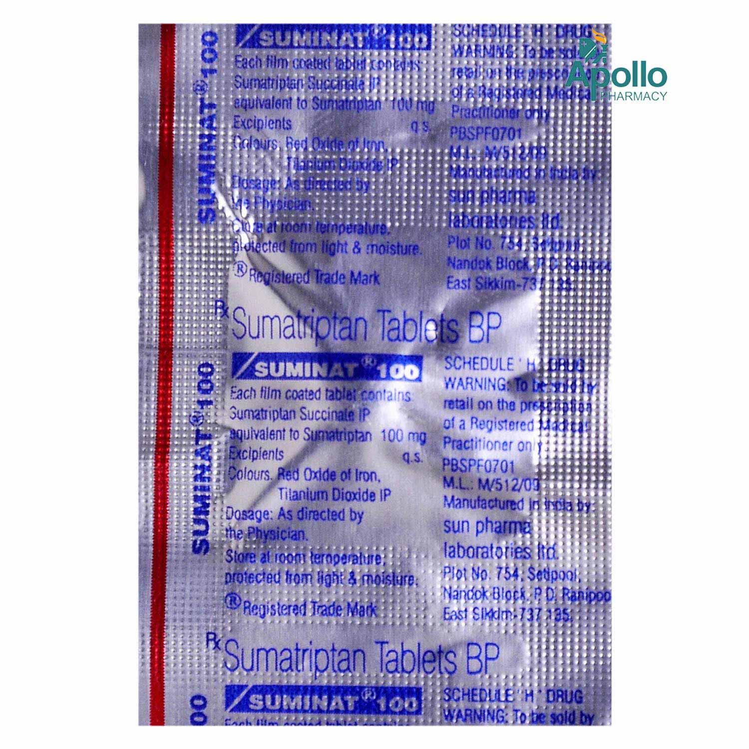 SUMINAT 100MG TABLET, Pack of 1 TABLET SUMINAT 100MG TABLET, Pack of 1 TABLET