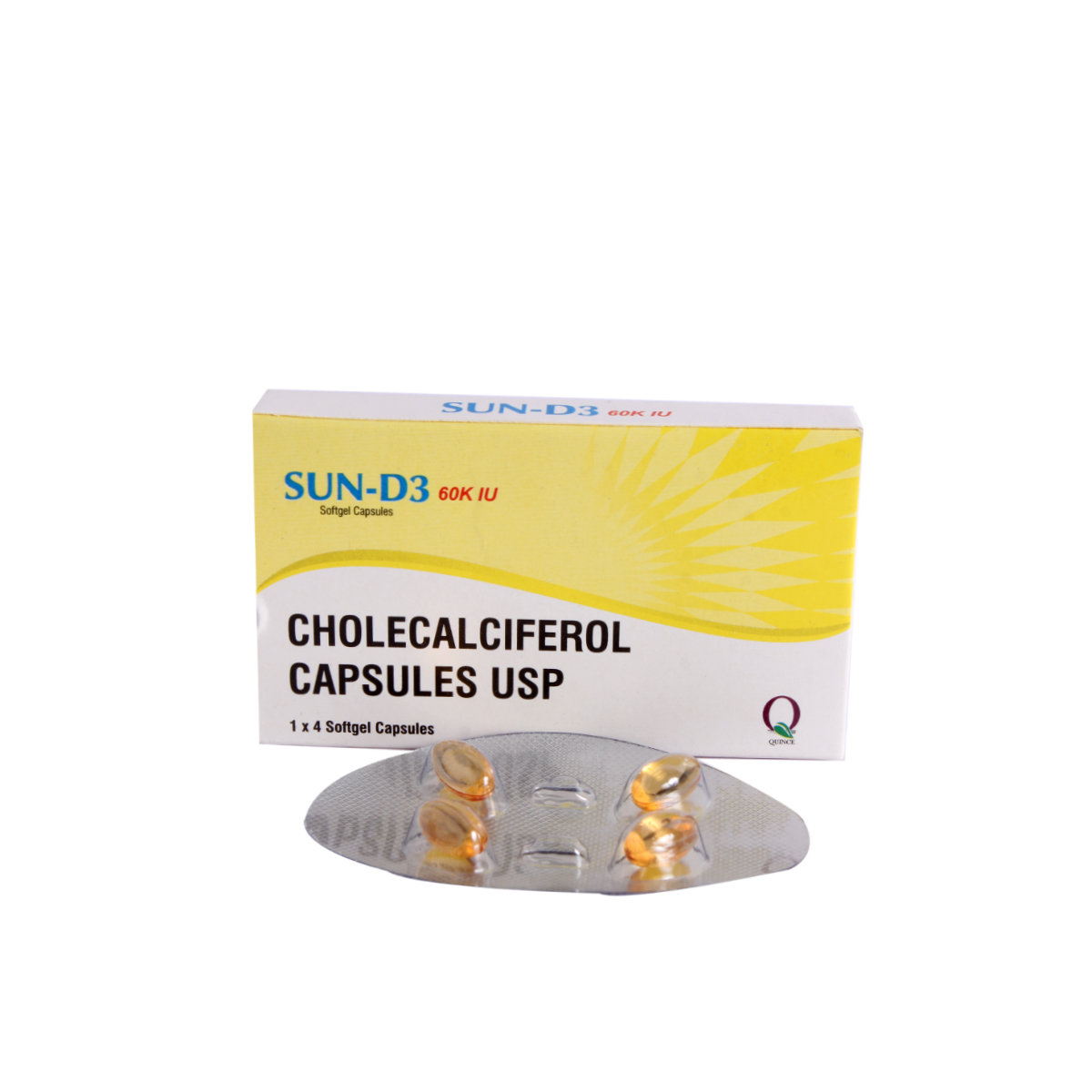 Sun D3 60K Capsule 4's, Pack of 4 Sun D3 60K Capsule 4's, Pack of 4