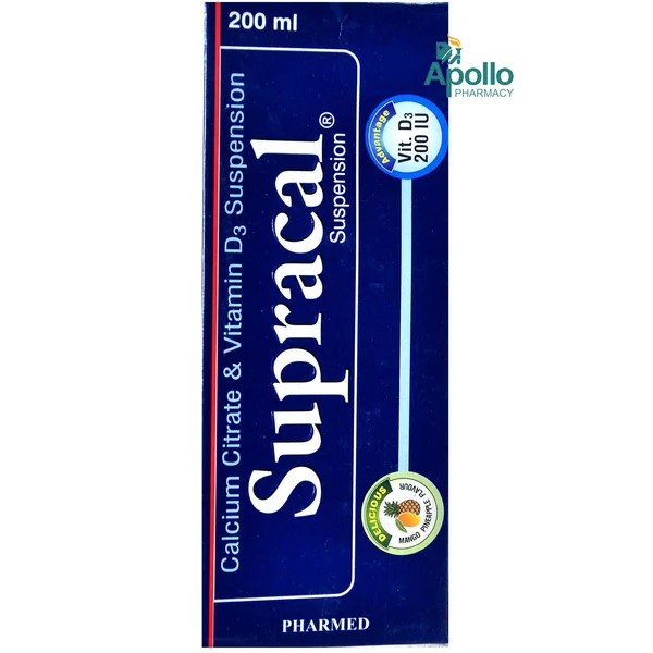 Supracal Mango Pineapple Flavour Suspension 200 ml, Pack of 1