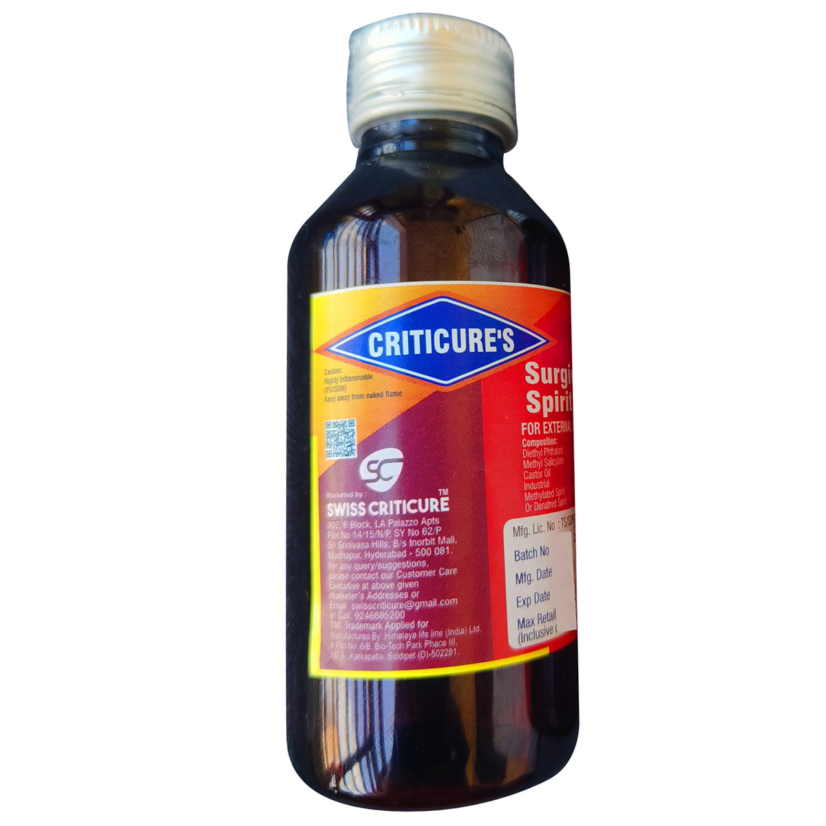 Surgical Spirit (Criticure's) 100 ml, Pack of 1 Surgical Spirit (Criticure's) 100 ml, Pack of 1