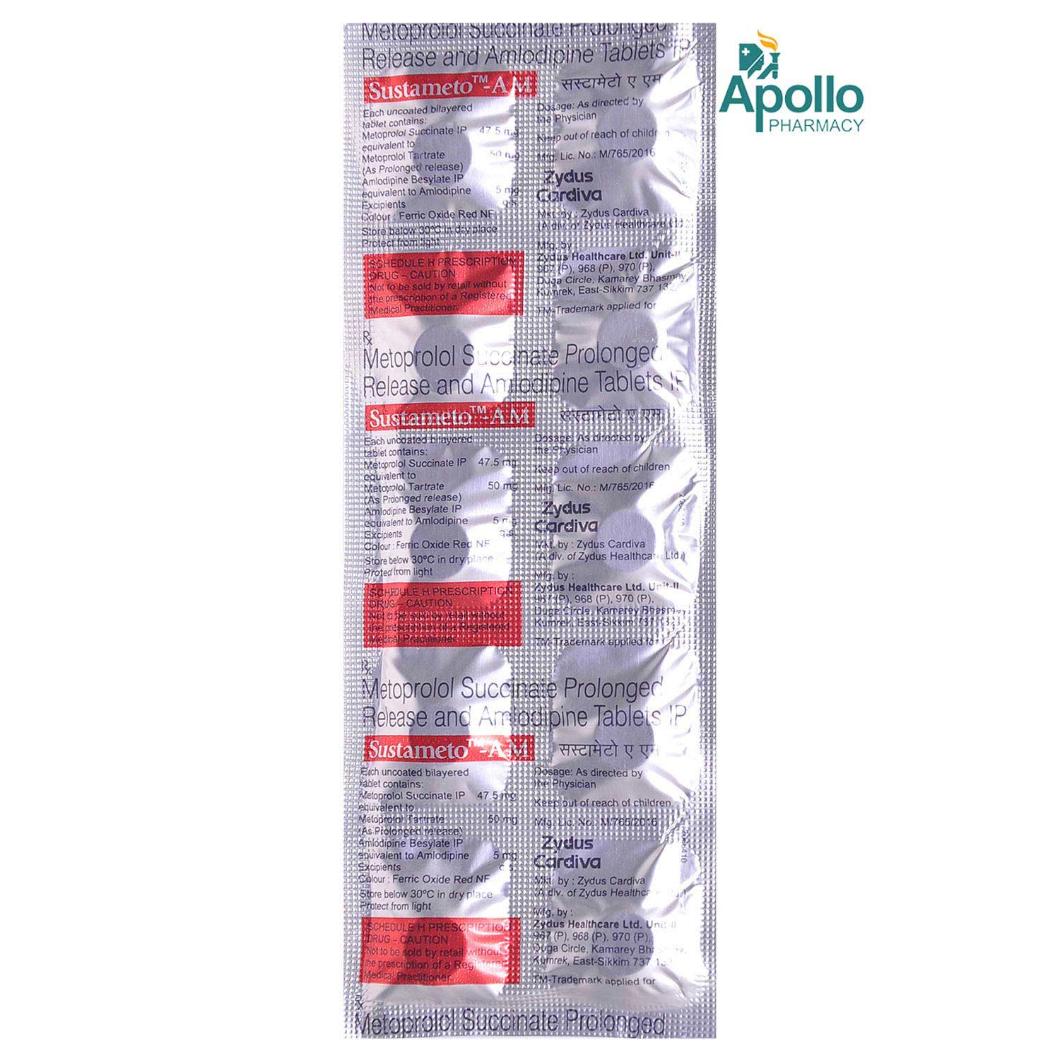 Sustameto AM Tablet 10's, Pack of 10 TabletS Sustameto AM Tablet 10's, Pack of 10 TabletS