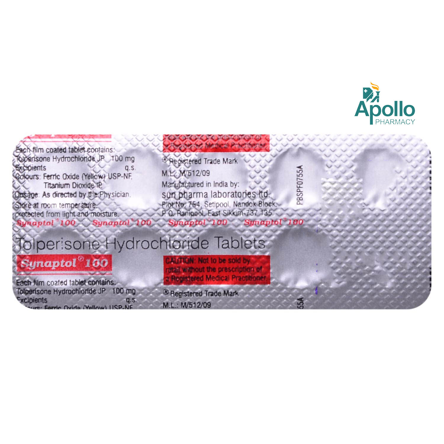 Synaptol 100 Tablet 10's, Pack of 10 TABLETS Synaptol 100 Tablet 10's, Pack of 10 TABLETS