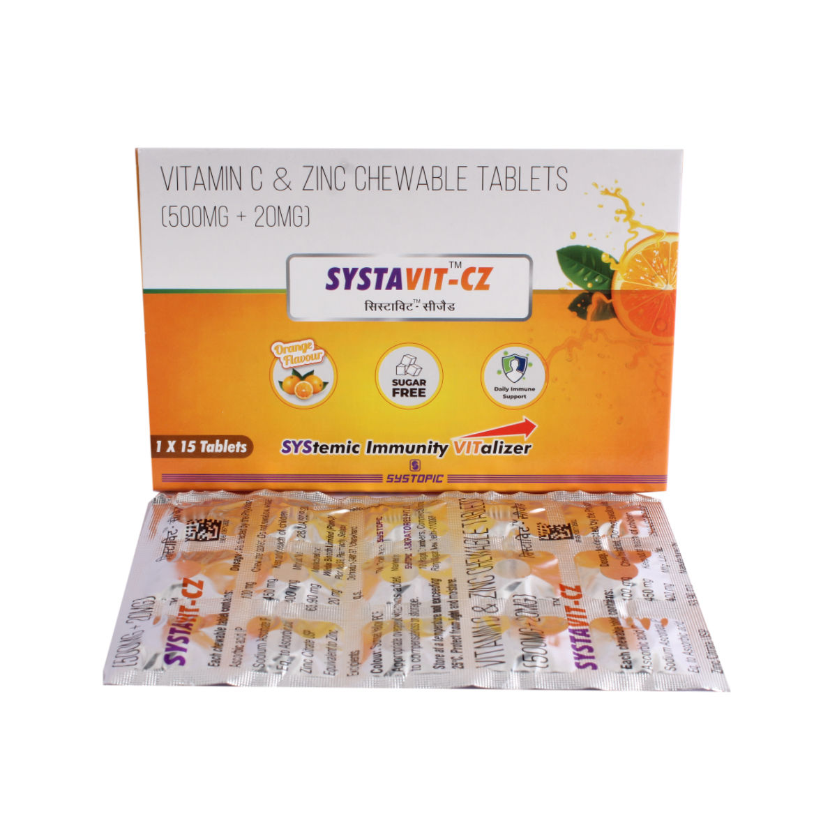 Buy SYSTAVIT-CZ S/F ORANGE FLAV CHEW TABLETS 15'S Online