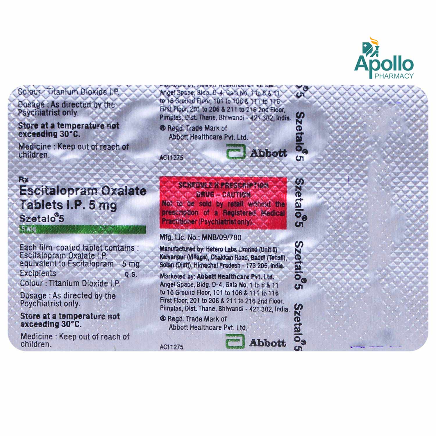 Szetalo 5 Tablet 15's, Pack of 15 TABLETS Szetalo 5 Tablet 15's, Pack of 15 TABLETS